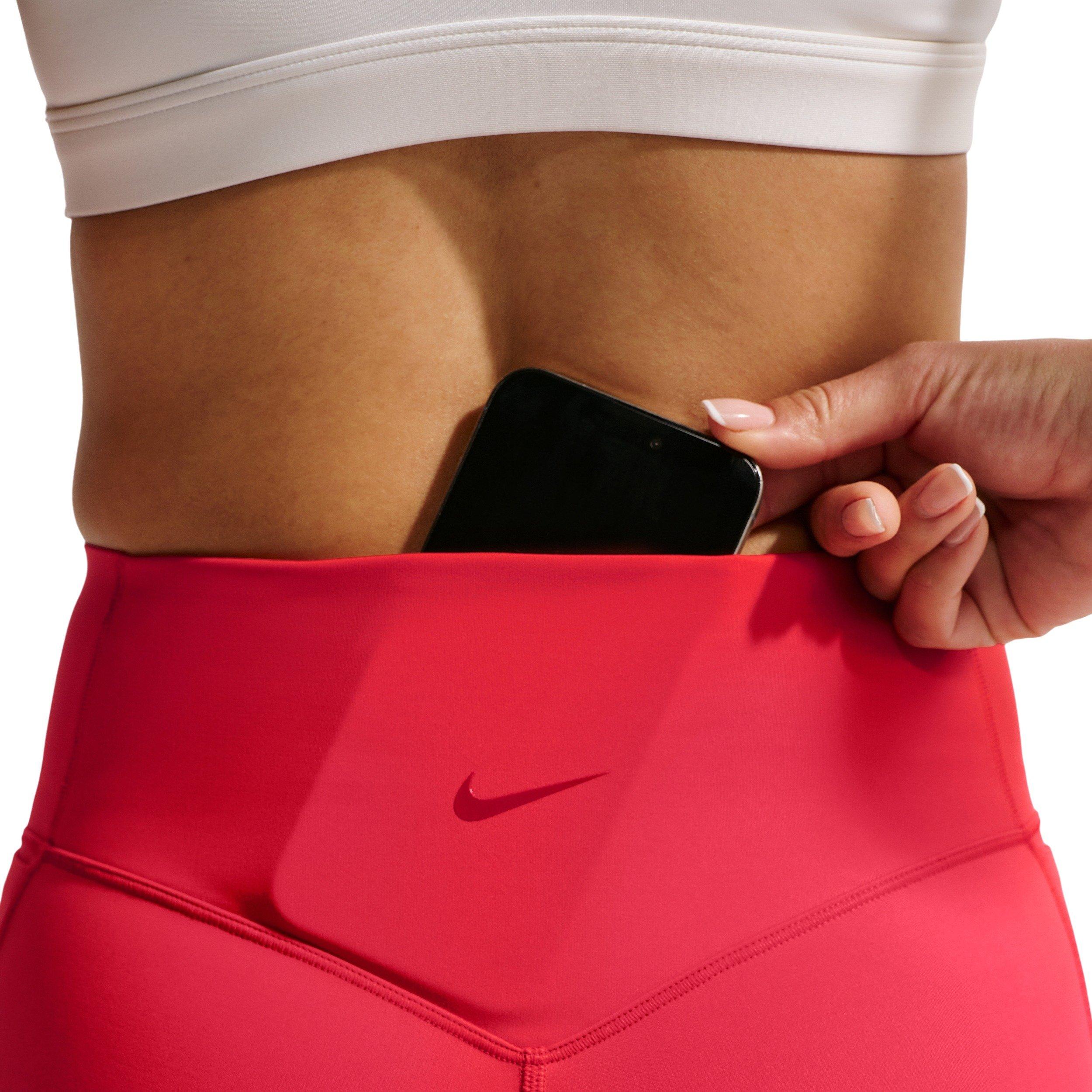 Nike Women's Universa High-Waisted 5" Biker Shorts with No Front Seam - Red - RED Thumbnail View 6