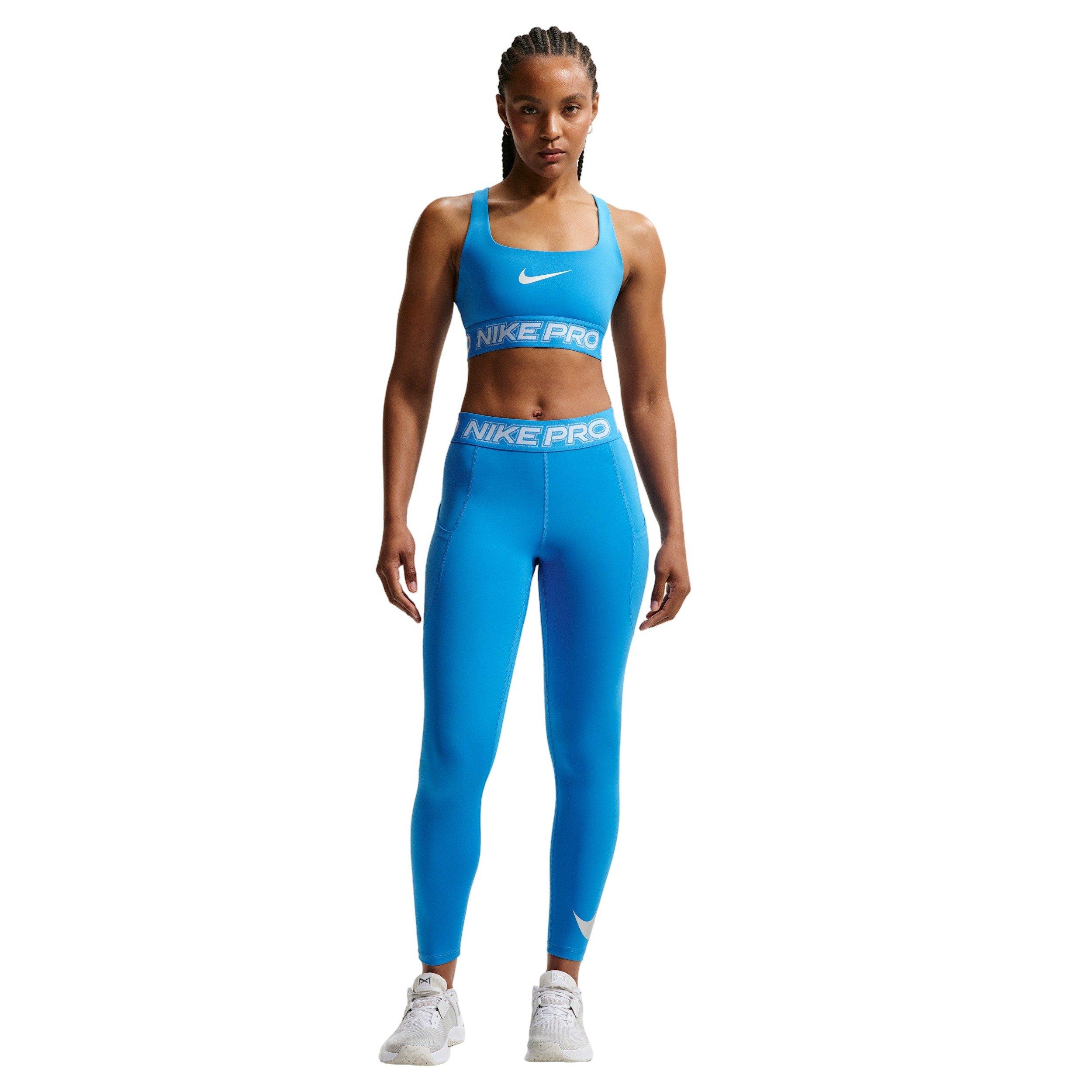 Nike Women's Pro Mid-Rise 7/8 Leggings - Blue - BLUE Thumbnail View 1