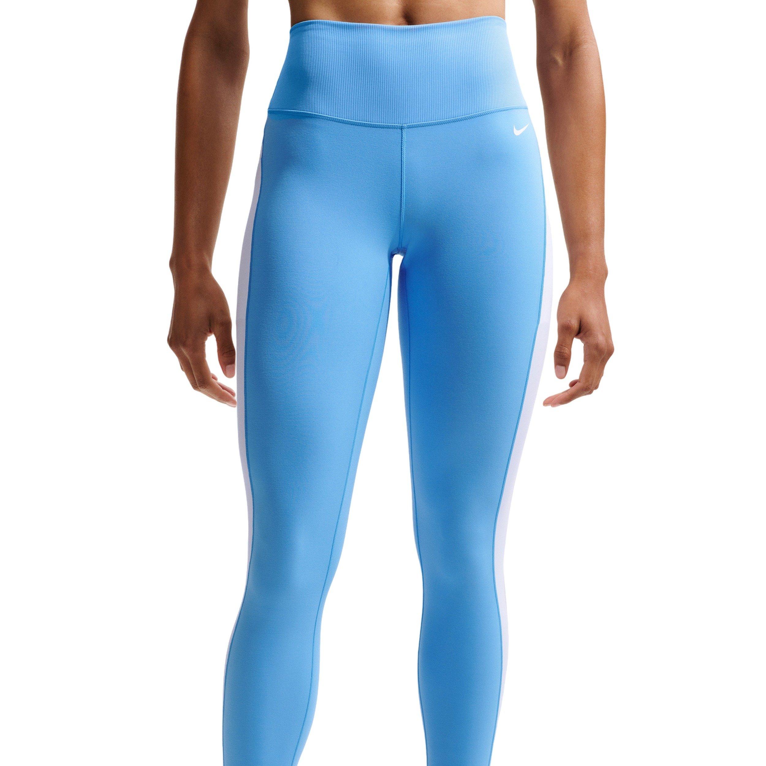 Nike Women's One High-Waisted 7/8 Leggings - BLUE/WHITE Thumbnail View 3