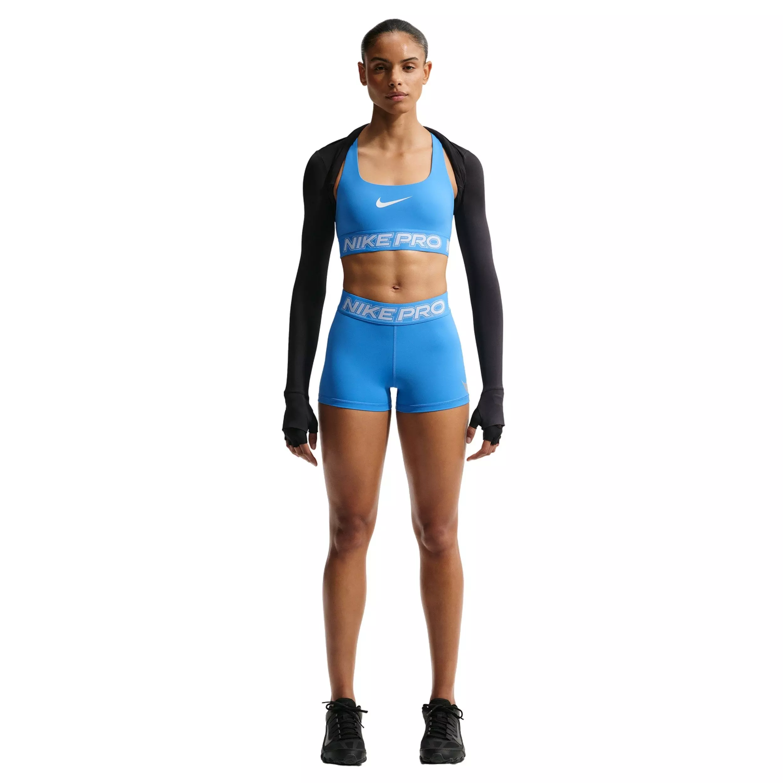Nike Women's Pro Mid-Rise 3" Biker Shorts - Light Blue - LIGHT BLUE