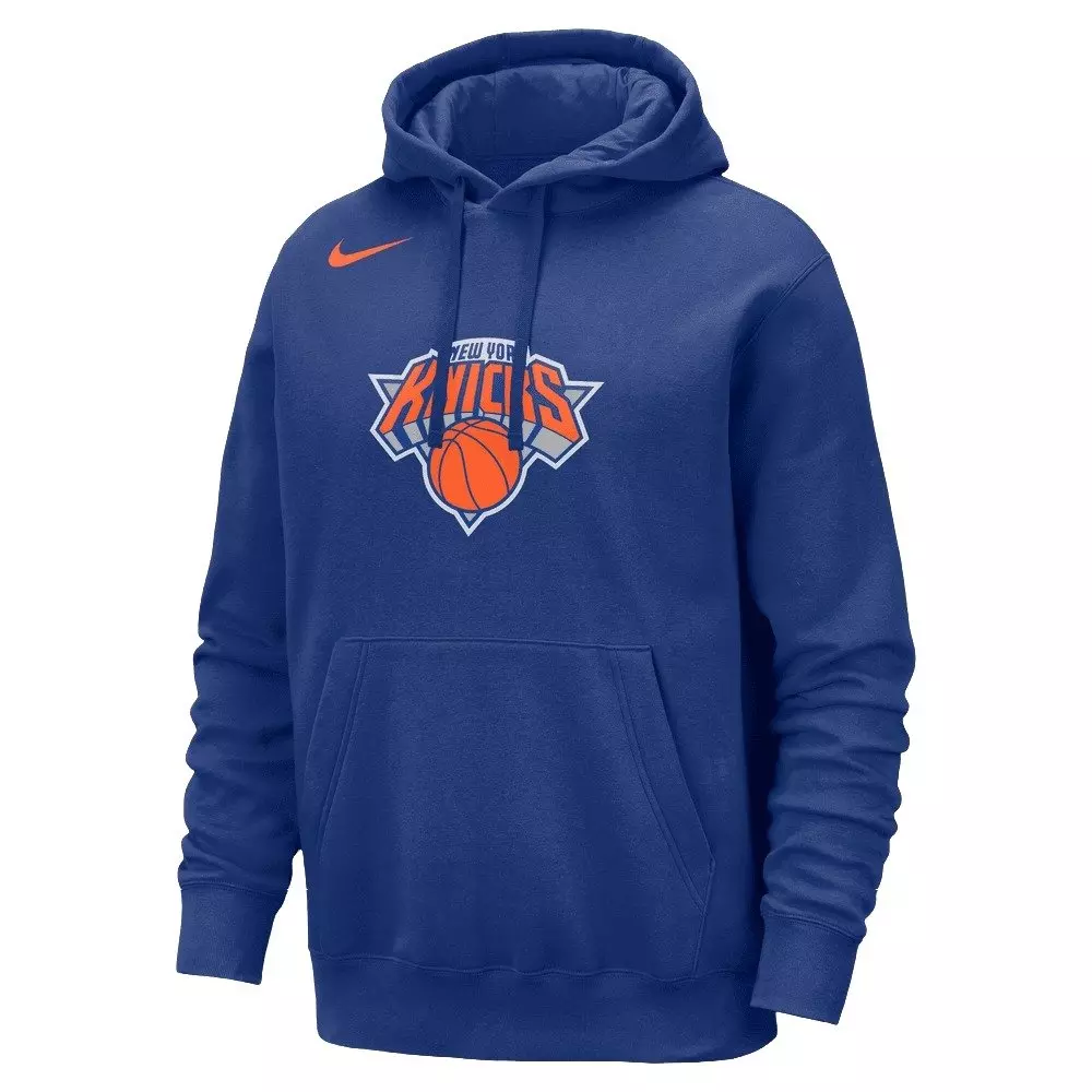 Nike Men's New York Knicks Club NBA Pullover Hoodie - Blue - BLUE