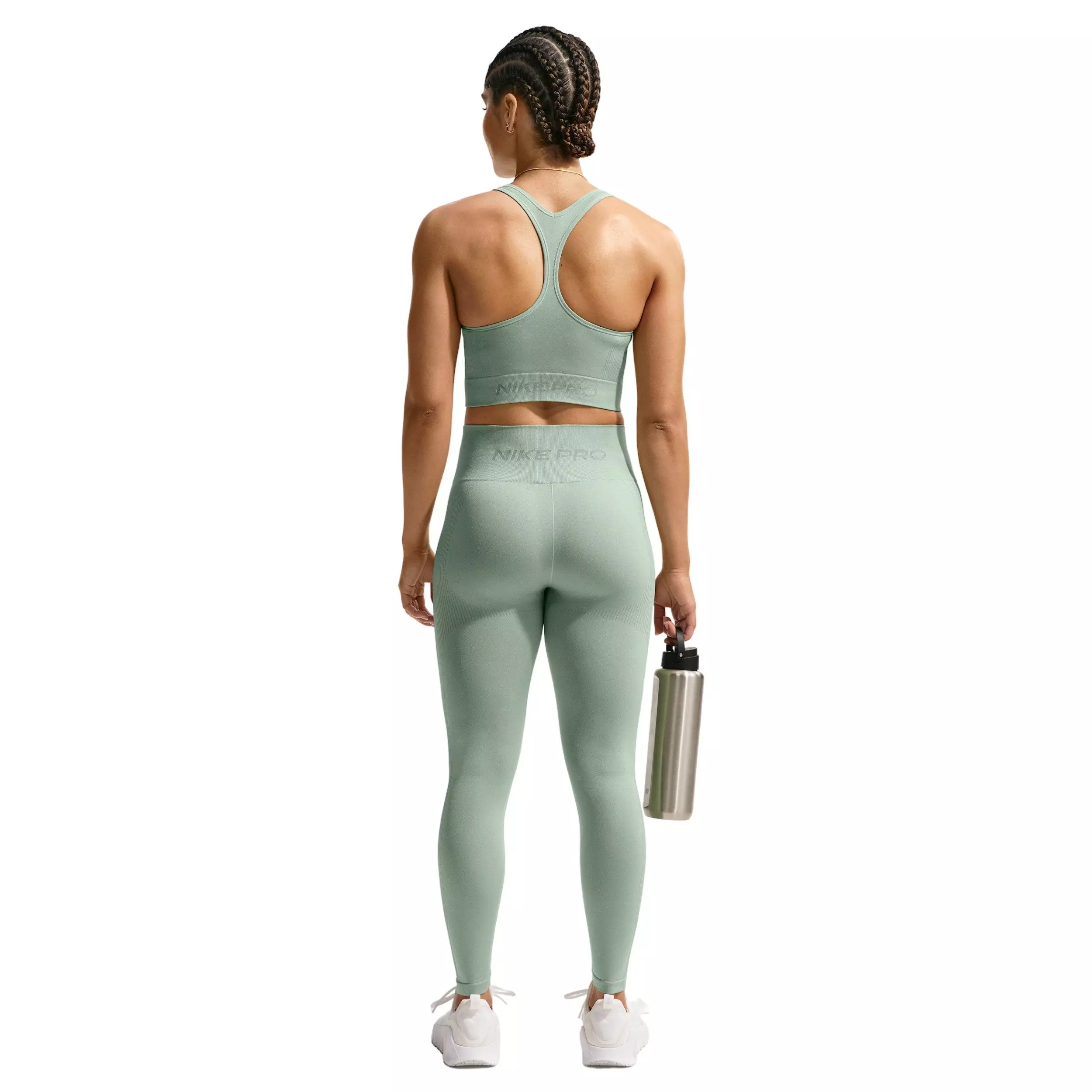 Nike Women's Pro Seamless High-Waisted 7/8 Leggings - Steam Green - STEAM GREEN