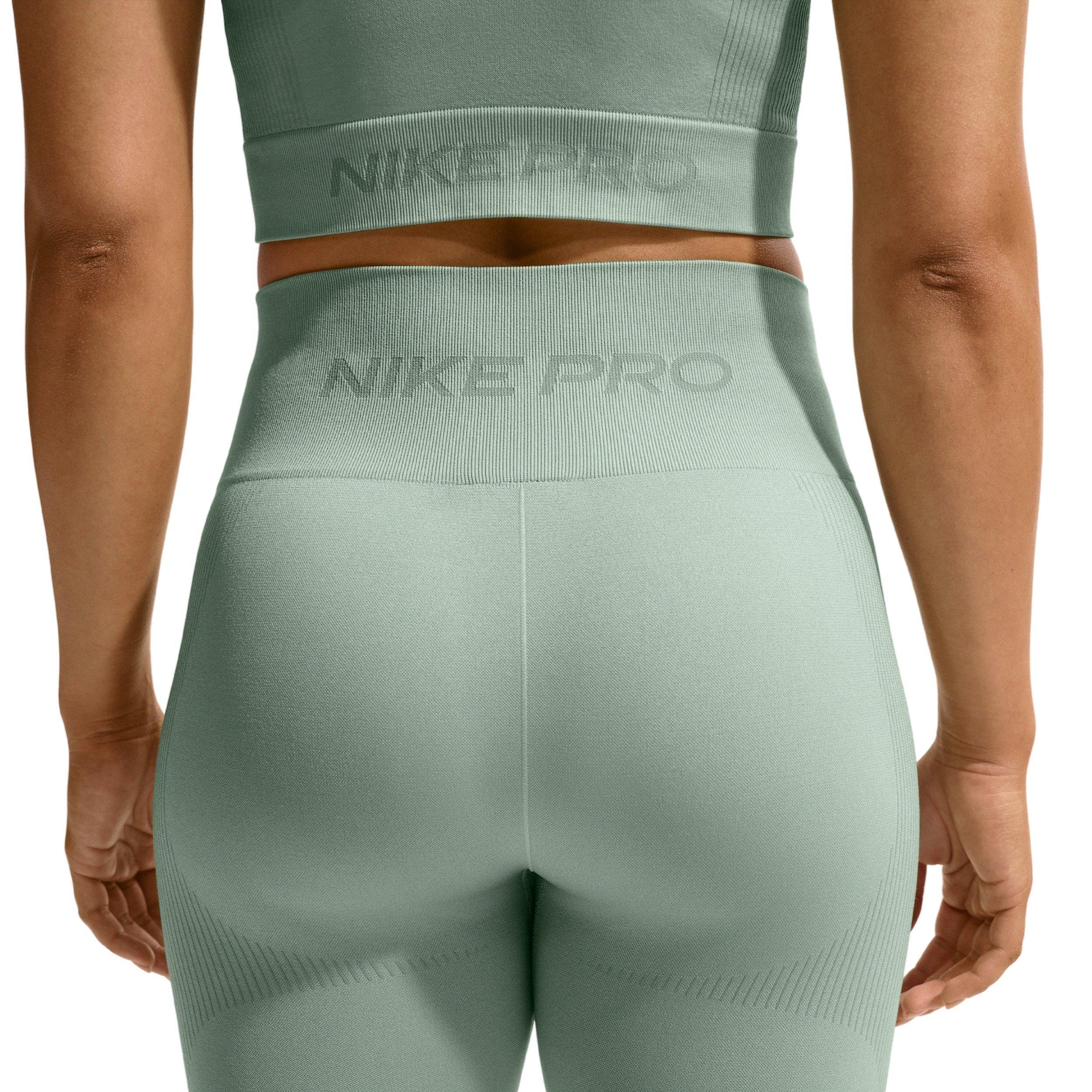 Nike Women's Pro Seamless High-Waisted 7/8 Leggings - Steam Green - STEAM GREEN Thumbnail View 4