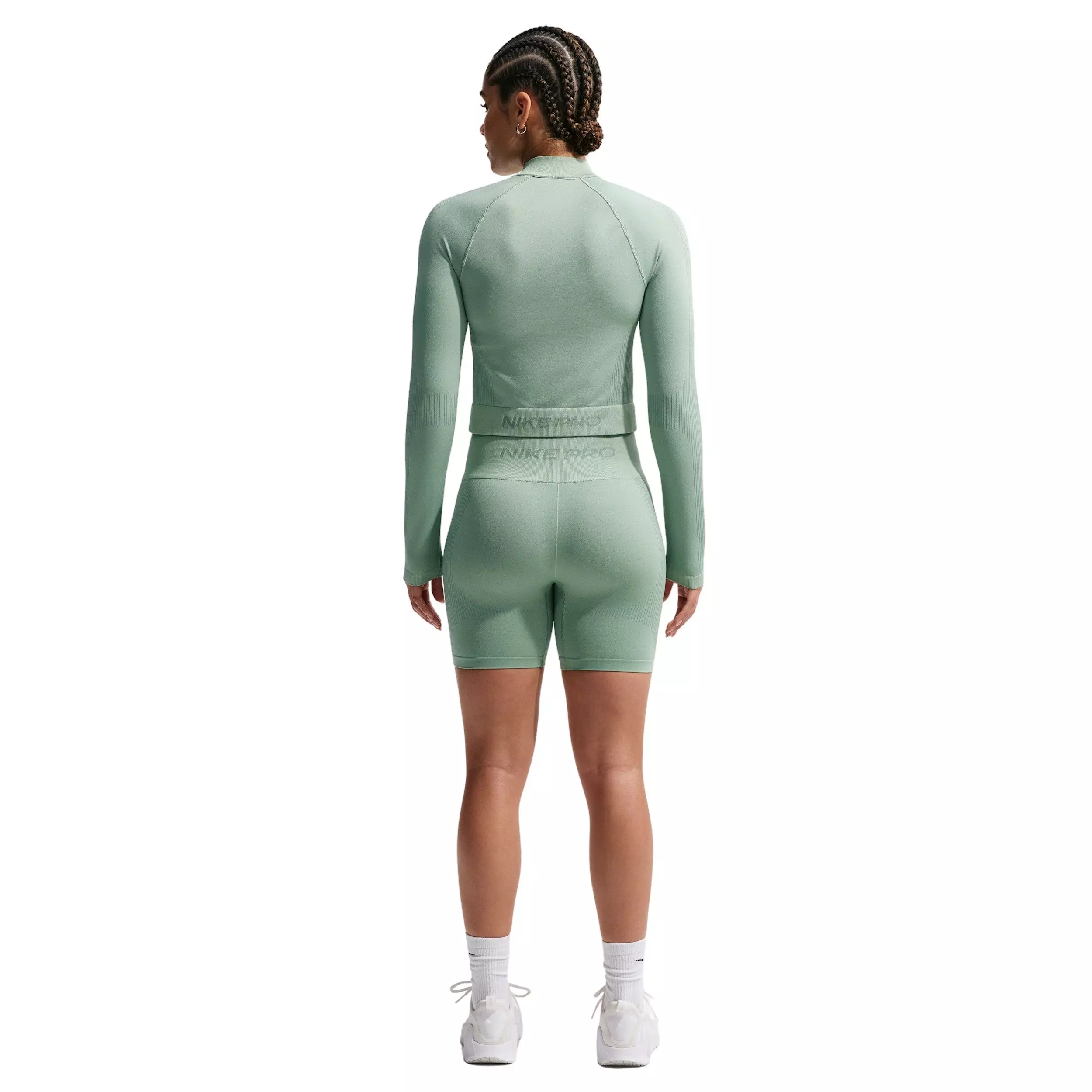 Nike Women's Pro Seamless Dri-FIT High-Waisted 5" Biker Shorts - Green - GREEN