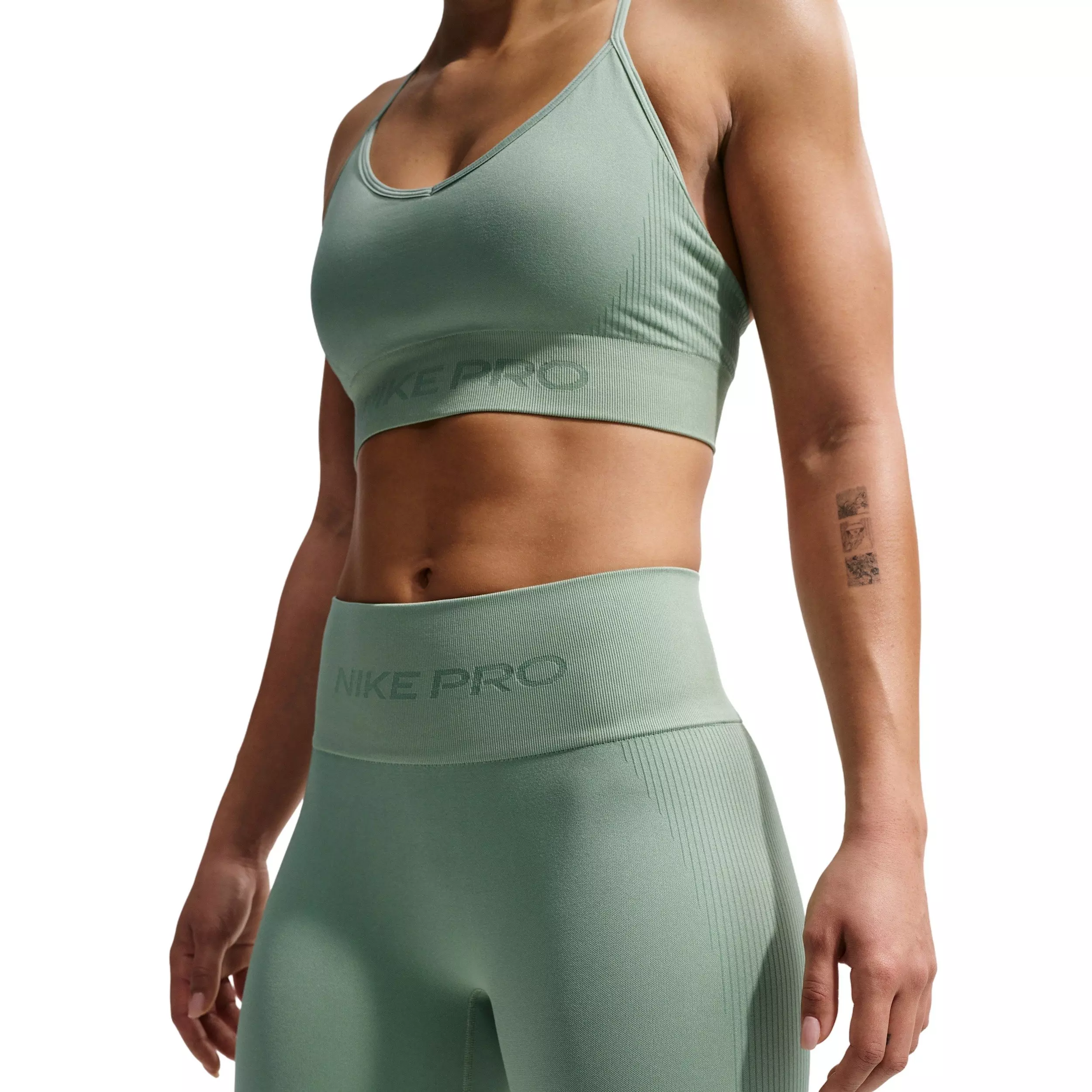 Nike Women's Pro Seamless Dri-FIT High-Waisted 5" Biker Shorts - Green - GREEN