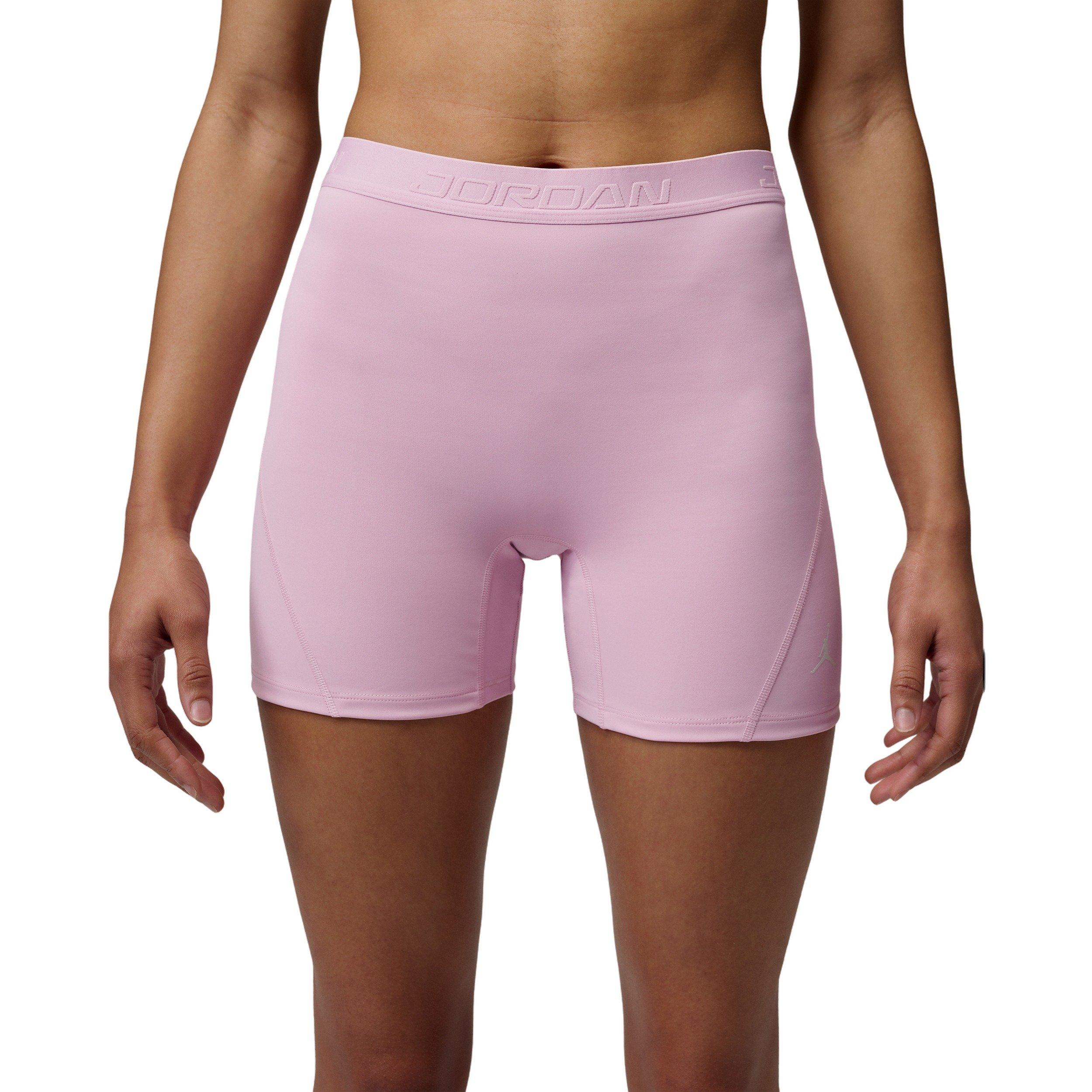 Jordan Women's Sport Essentials Dri-FIT High-Waisted 5" Shorts - Pink/White - PINK/WHITE Thumbnail View 1