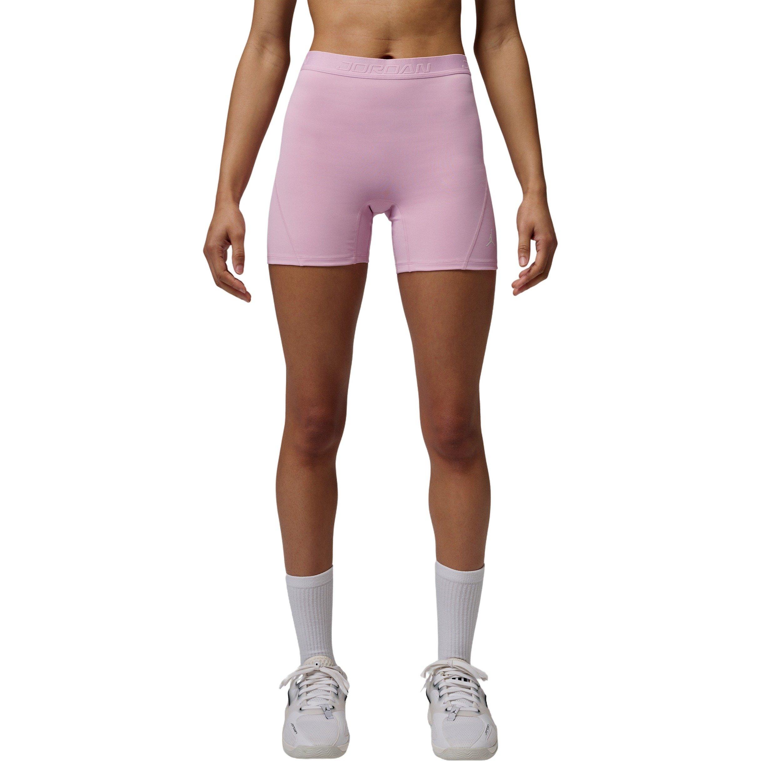 Jordan Women's Sport Essentials Dri-FIT High-Waisted 5" Shorts - Pink/White - PINK/WHITE Thumbnail View 5
