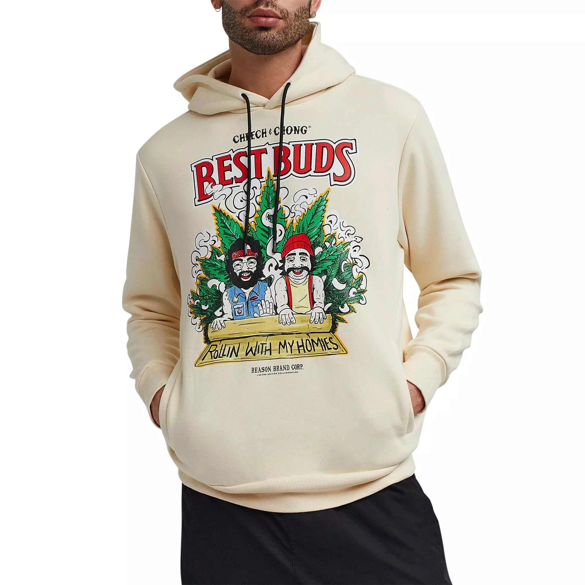 Reason Men's Cheech & Chong Best Buds Hoodie - Khaki - KHAKI