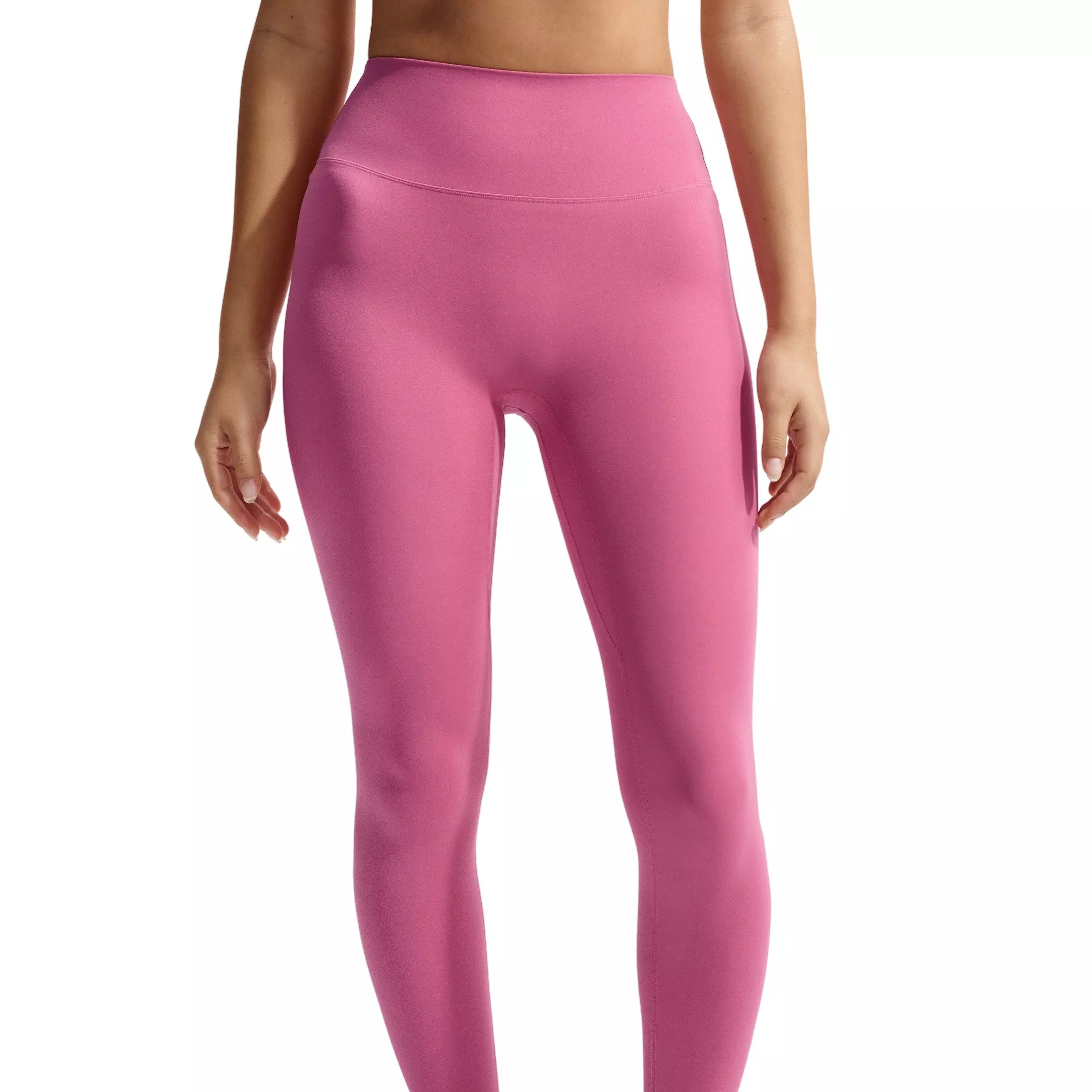 Nike Women's Zenvy High-Waisted Full-Length Leggings with No Front Seam - PINK/WHITE