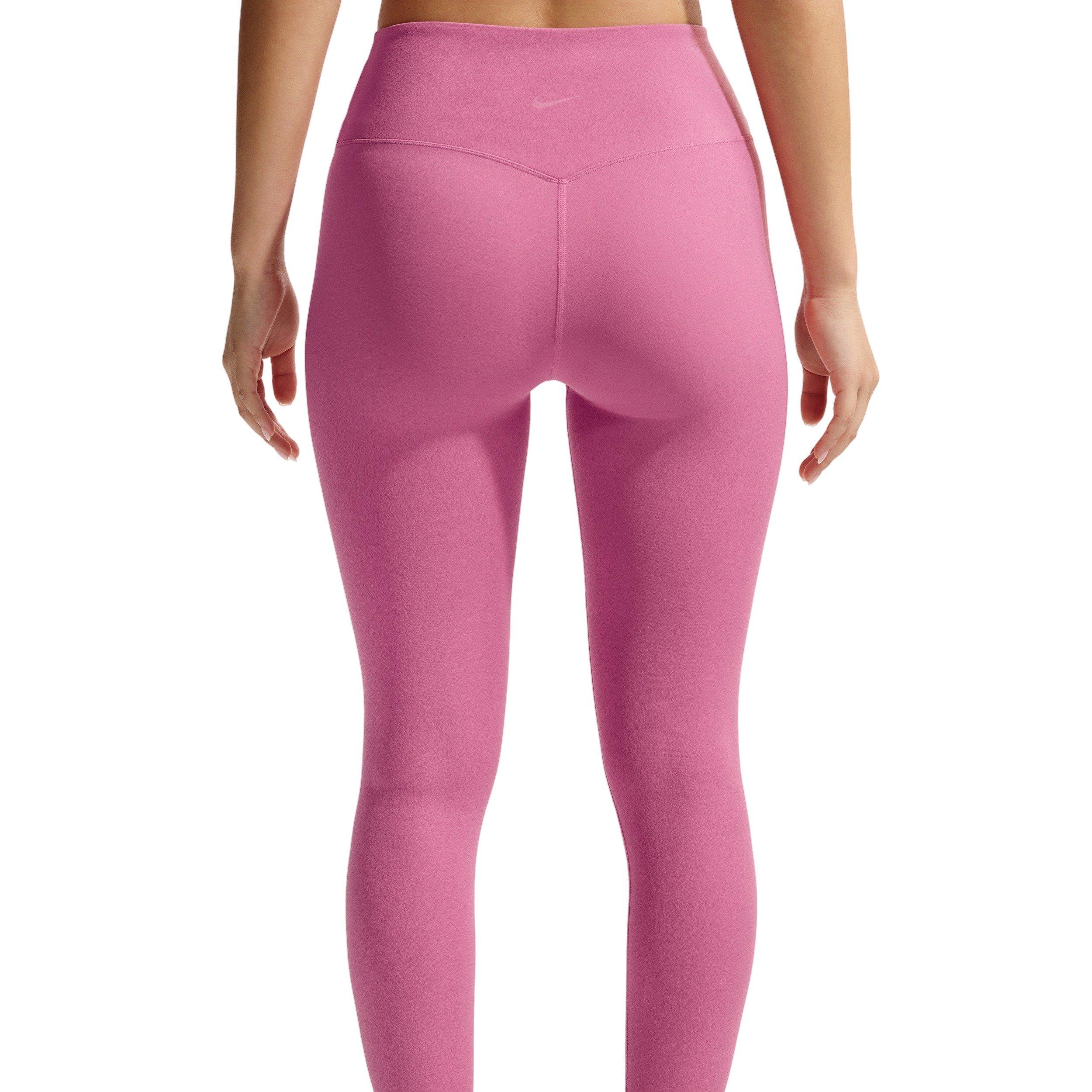 Nike Women's Zenvy High-Waisted Full-Length Leggings with No Front Seam - PINK/WHITE Thumbnail View 4