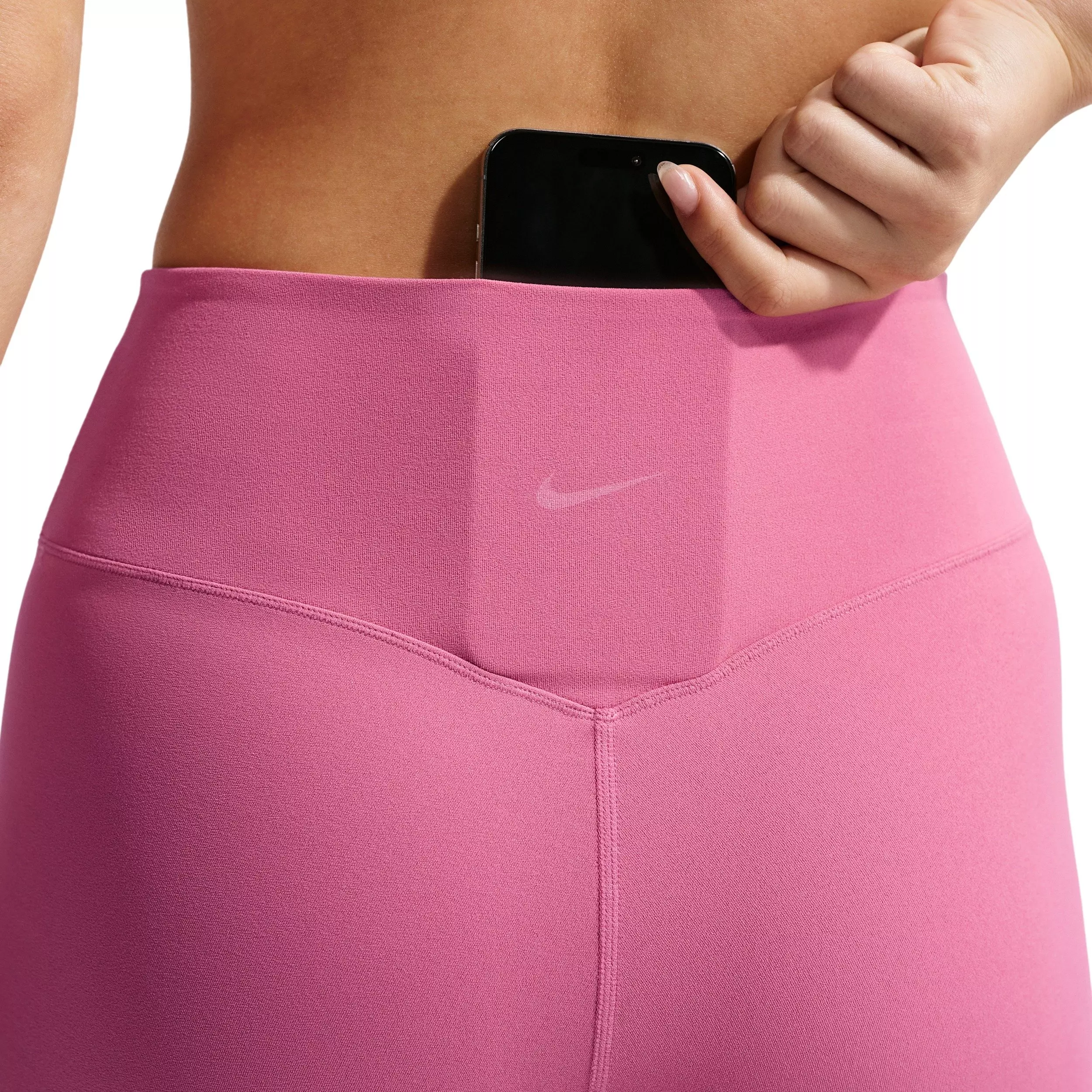 Nike Women's Zenvy High-Waisted Full-Length Leggings with No Front Seam - PINK/WHITE