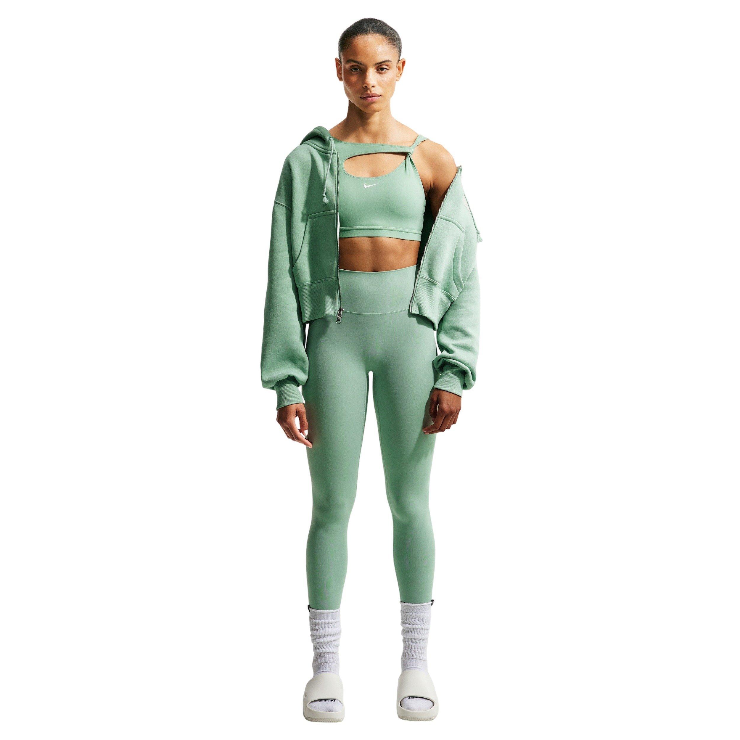 Nike Women's Zenvy High-Waisted Full-Length Leggings with No Front Seam - STEAM GREEN/WHITE Thumbnail View 1