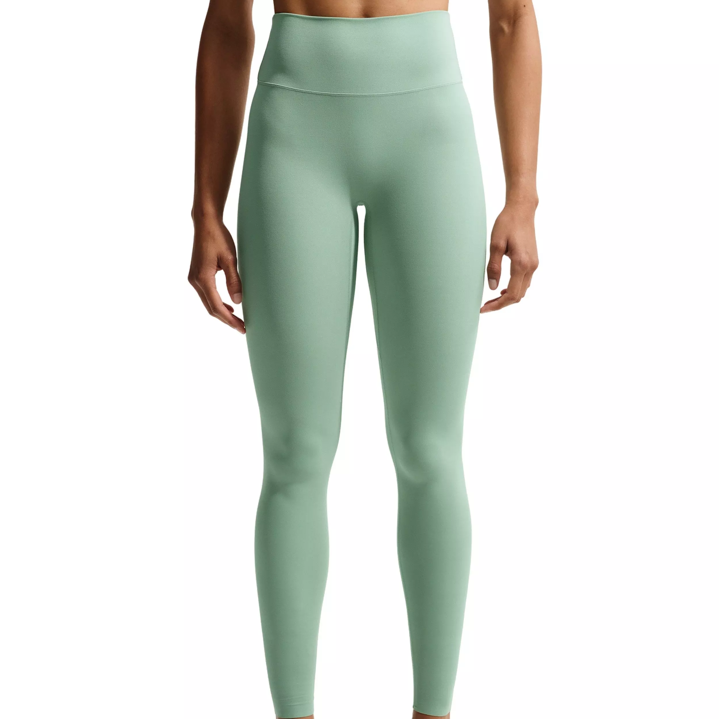 Nike Women's Zenvy High-Waisted Full-Length Leggings with No Front Seam - STEAM GREEN/WHITE