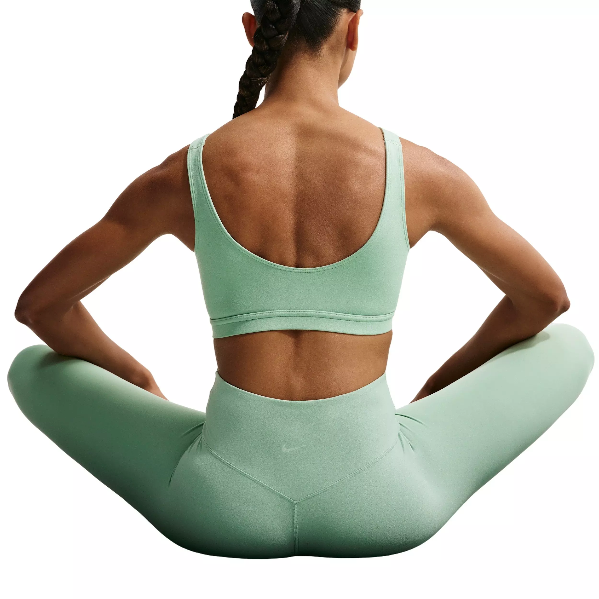 Nike Women's Zenvy High-Waisted Full-Length Leggings with No Front Seam - STEAM GREEN/WHITE