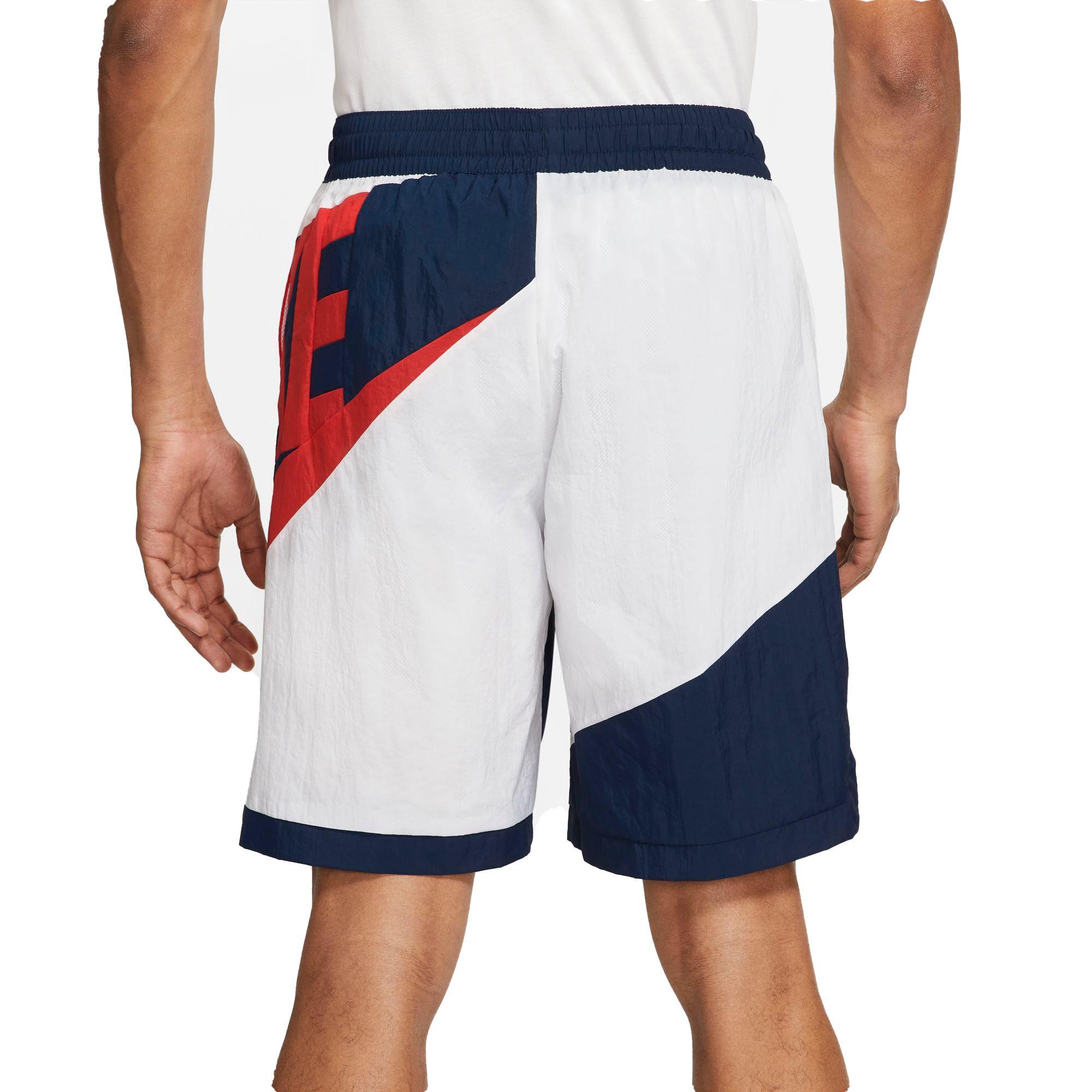 Cheap Custom Navy White-Red Authentic Throwback Basketball Shorts