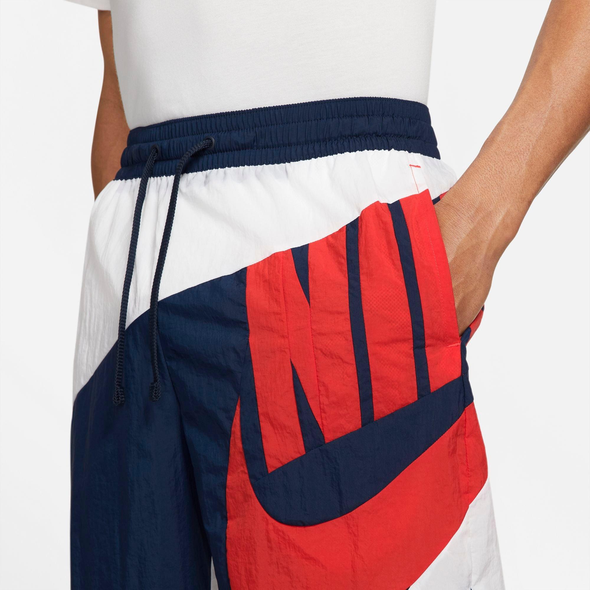 Nike Dri-fit Throwback Futura Men's Basketball Shorts In Fireberry/black/light  Blue Fury