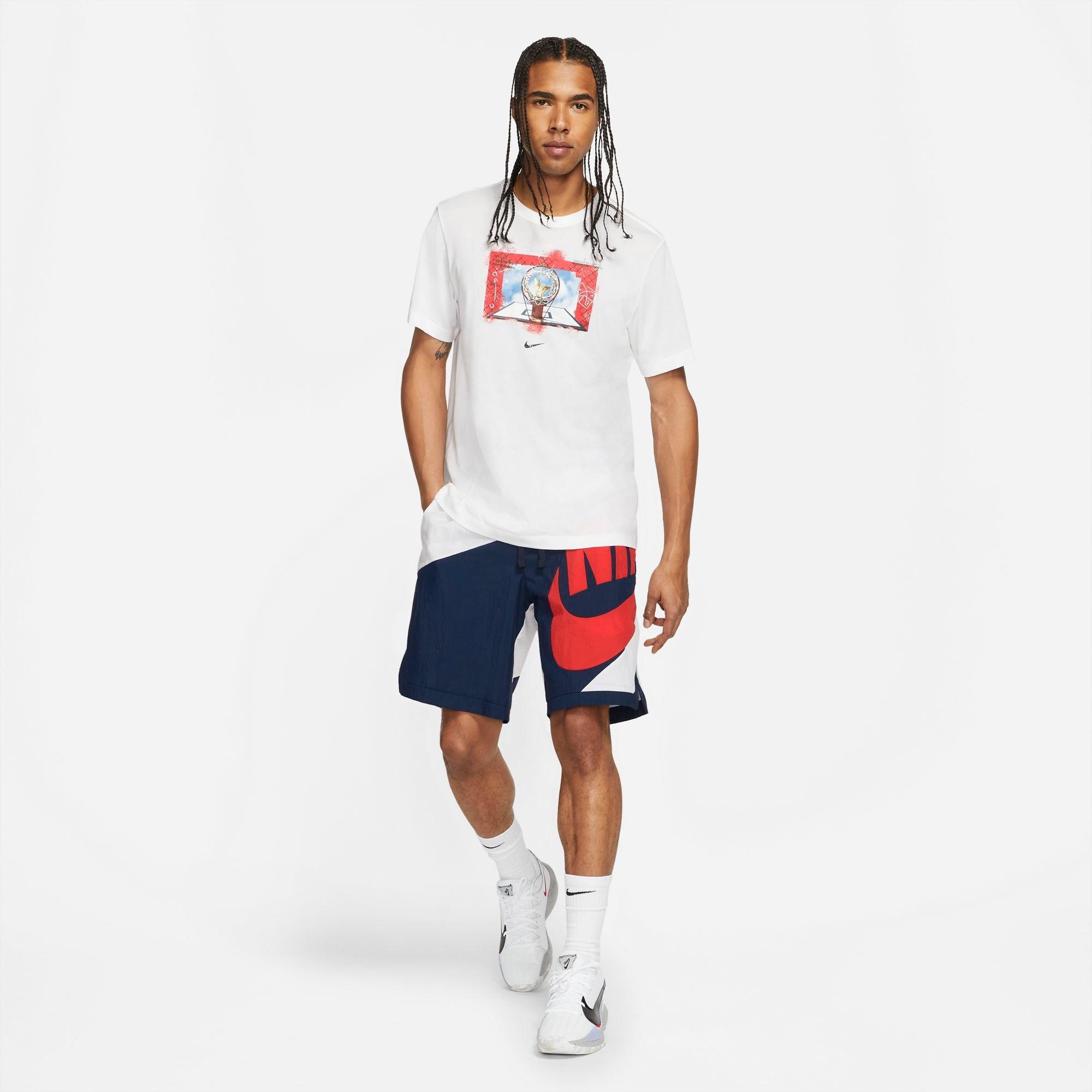 Cheap Custom Navy White-Red Authentic Throwback Basketball Shorts