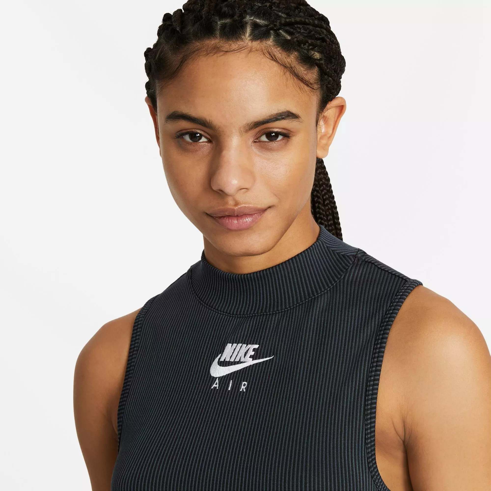 Nike Women's Air Ribbed Black Tank Top - BLACK