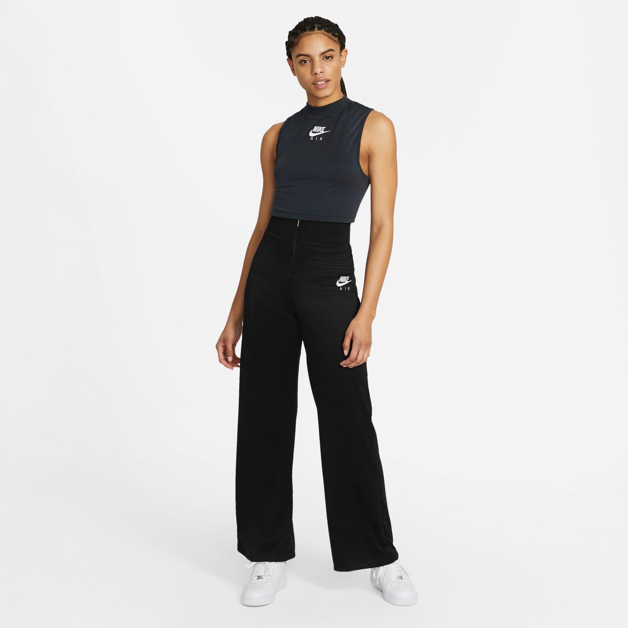 Nike Women's Air Ribbed Black Tank Top - BLACK Thumbnail View 5