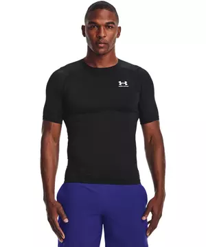 Under Armour Mens HeatGear Compression T Shirt Tee Top Red Sports Running 