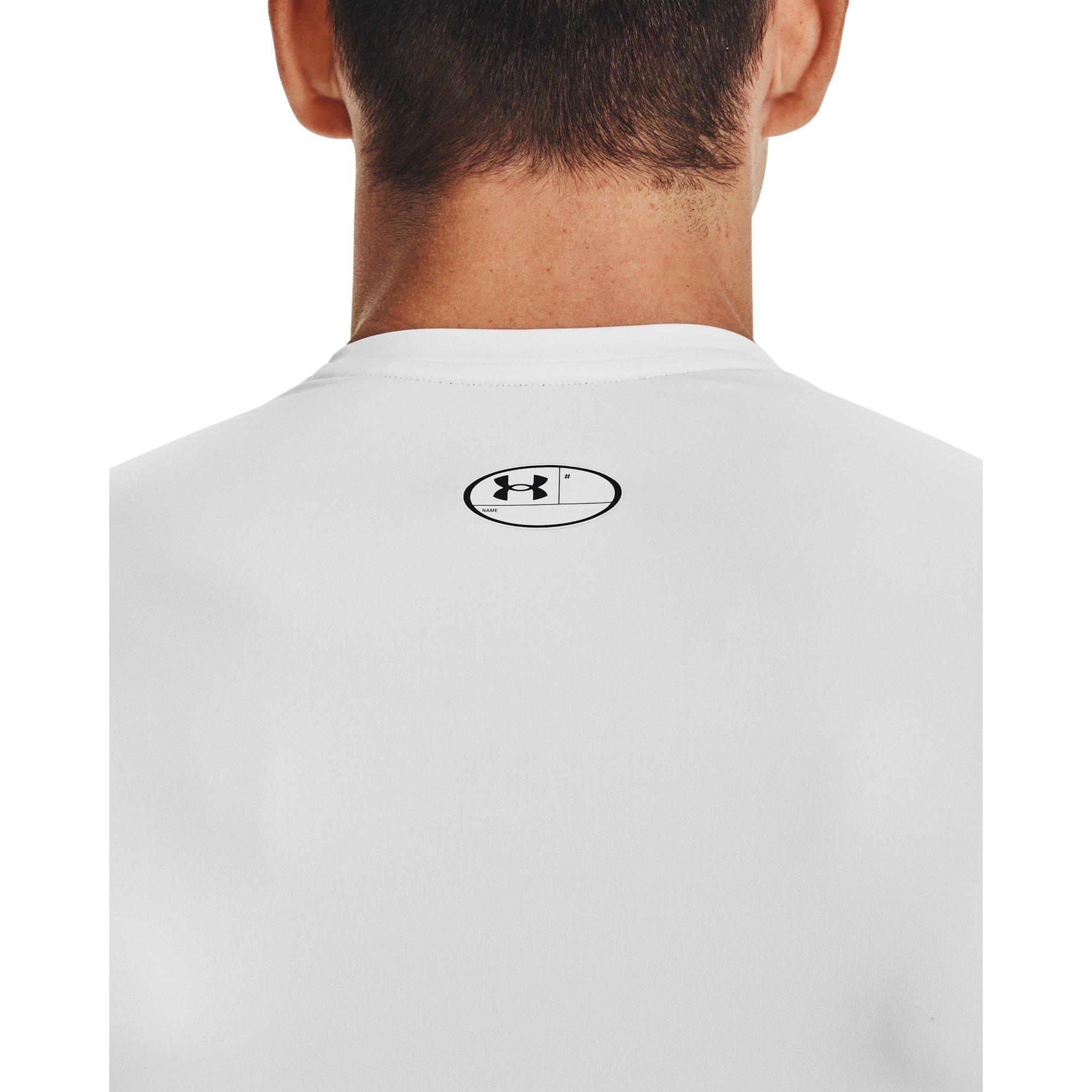 Under Armour Men's HeatGear Compression Shirt - WHITE Thumbnail View 3