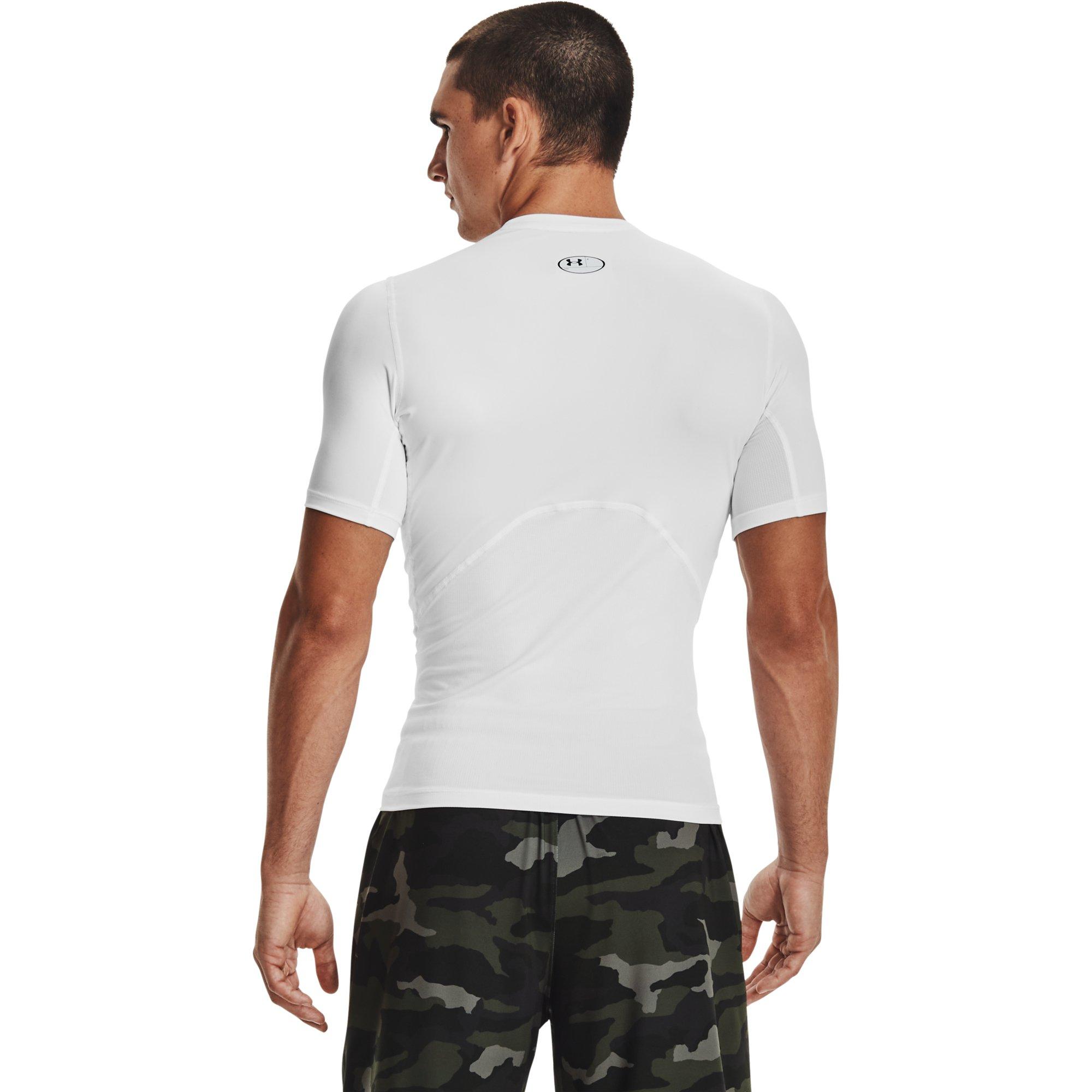 Under Armour Men's HeatGear Compression Shirt - WHITE Thumbnail View 2