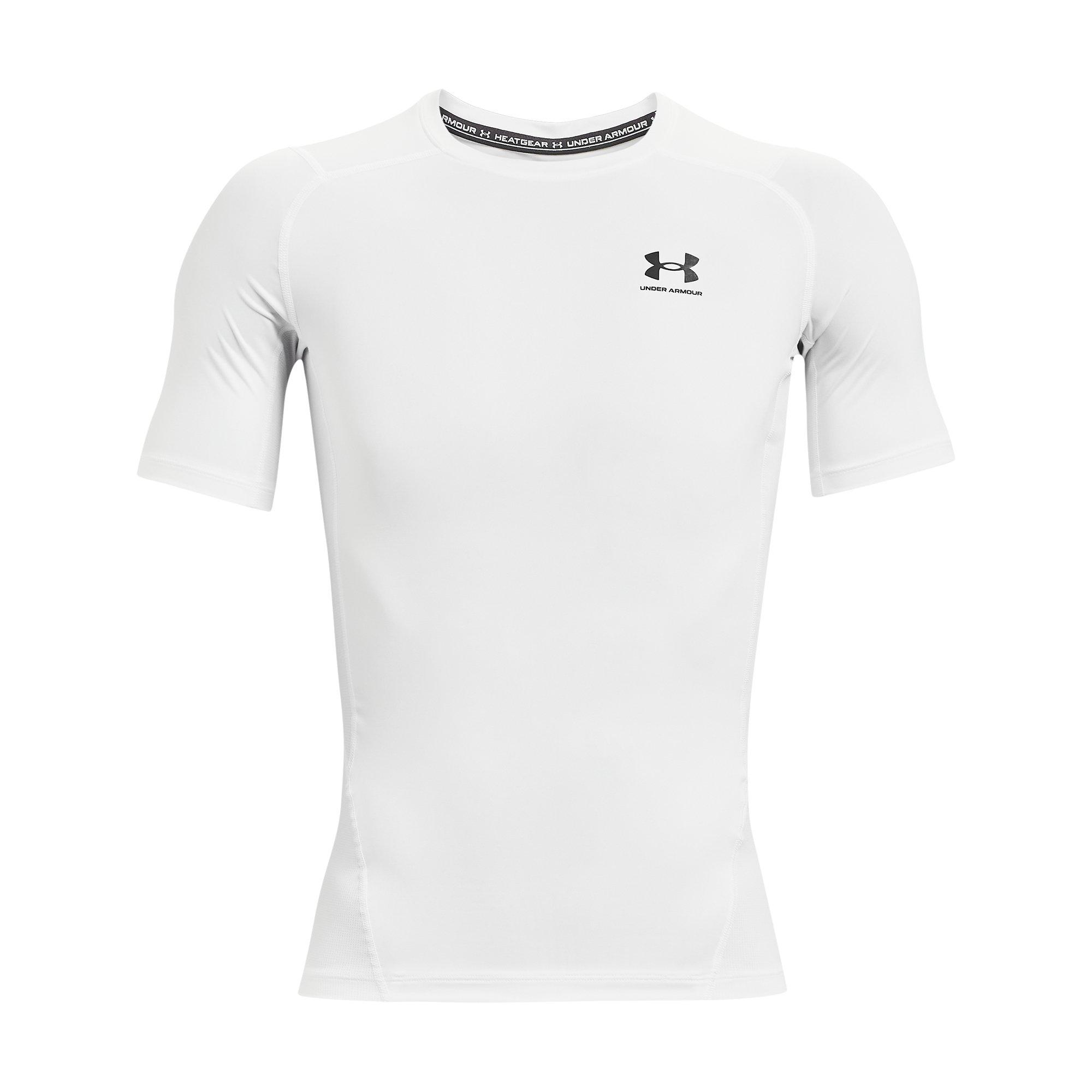 Under Armour Men's HeatGear Compression Shirt - WHITE Thumbnail View 5