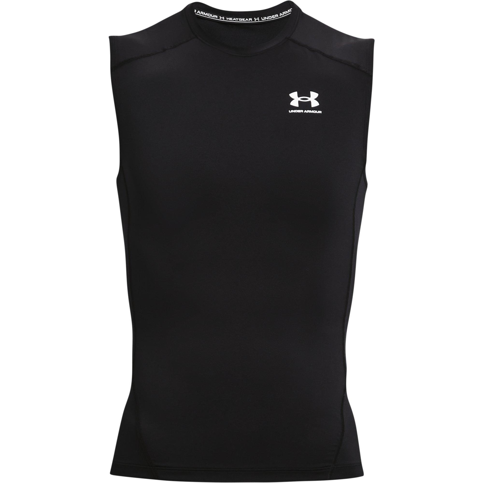 Under Armour Men's HeatGear Sleeveless Compression Shirt - BLACK Thumbnail View 4