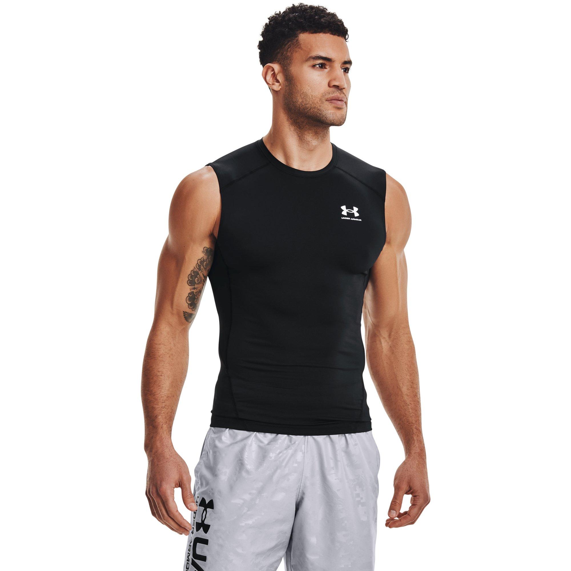 Under Armour Men's HeatGear Sleeveless Compression Shirt - BLACK Thumbnail View 1
