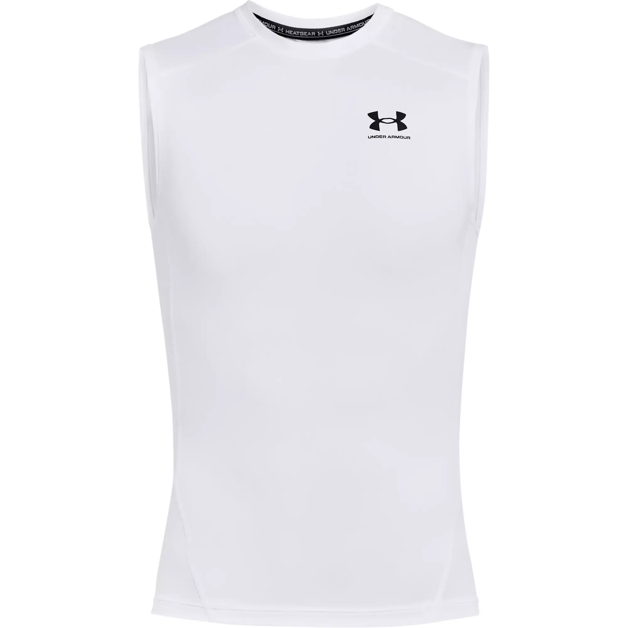 Under Armour Men's HeatGear Sleeveless Compression "White" Shirt - WHITE