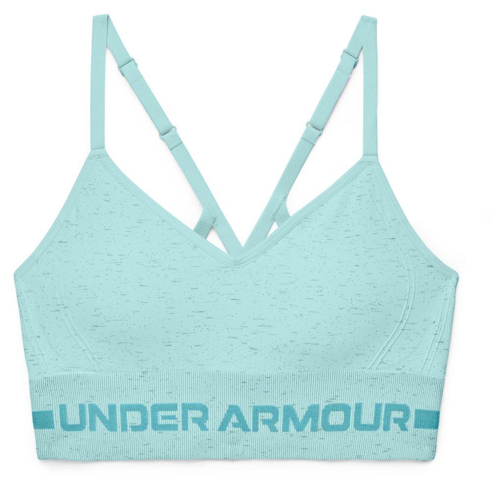 Under Armour Women's Seamless Low Long Heather Sports Bra - Blue - Hibbett