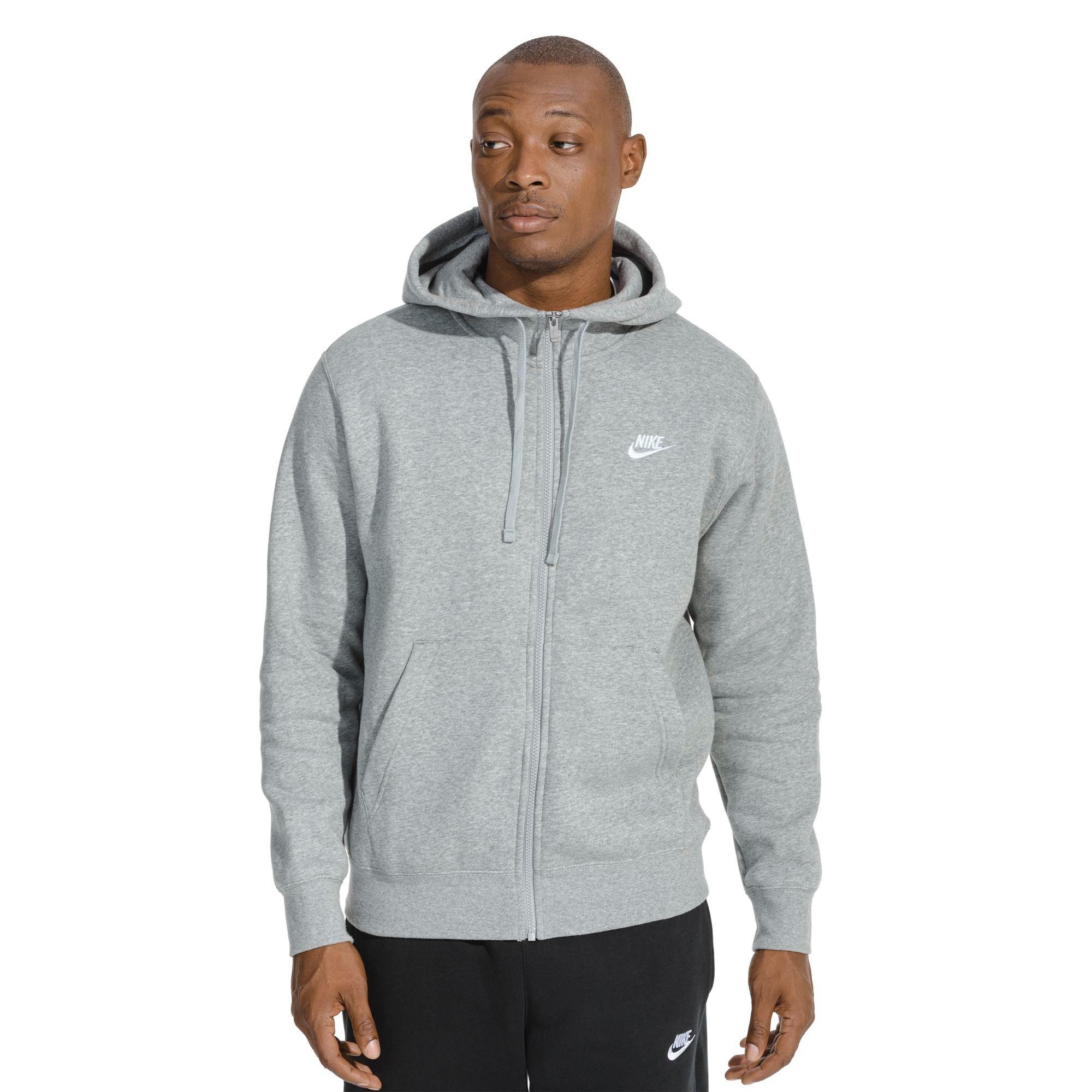 Nike Men's Sportswear Club "Grey" Full-Zip Hoodie - GREY