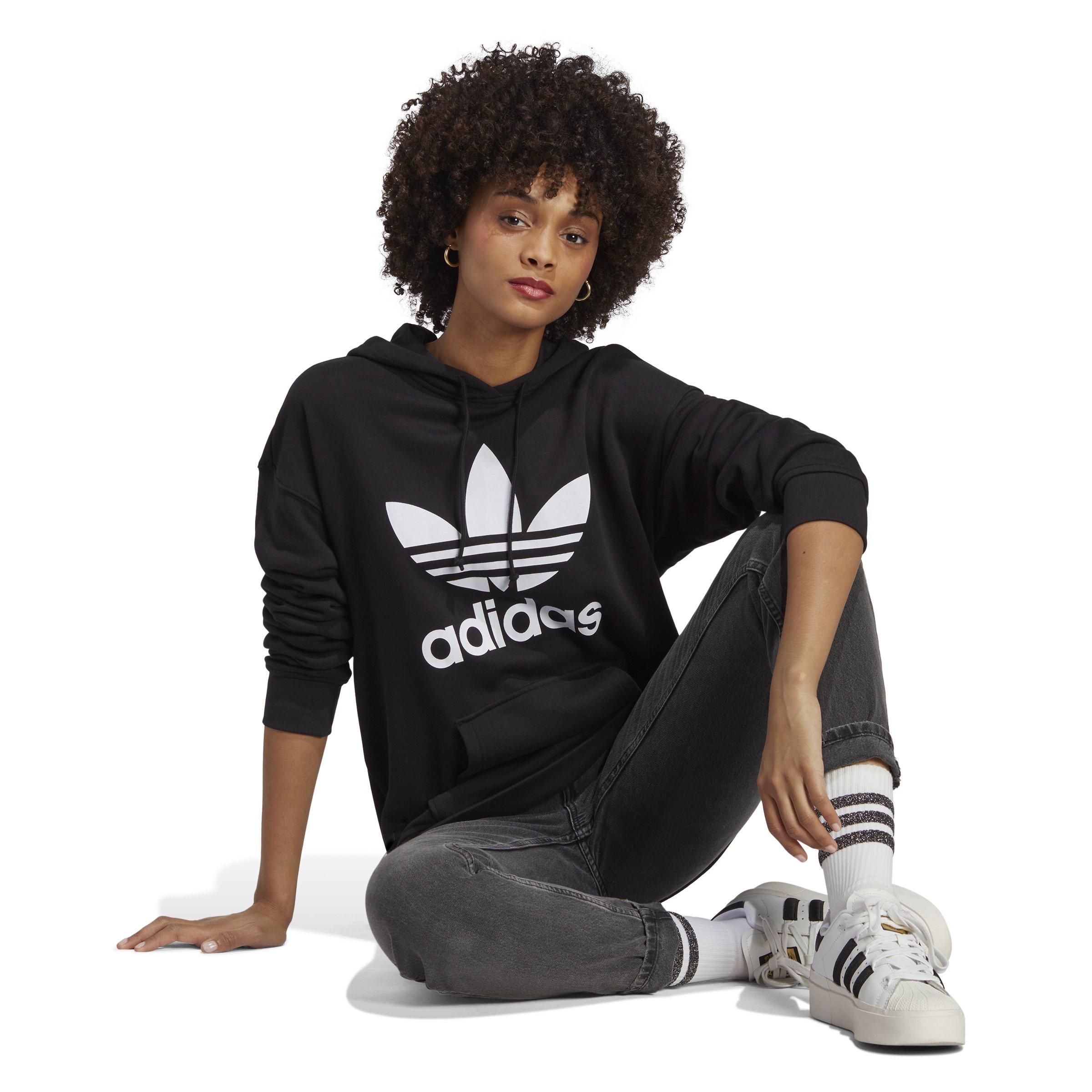 Black/ Women\'s White Gear Originals City | Hoodie Trefoil - Hibbett Adicolor adidas