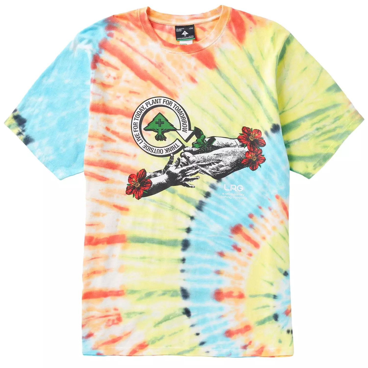 LRG Men's Seedling Short Sleeve Knit Tie Dye Tee - MULTI-COLOR