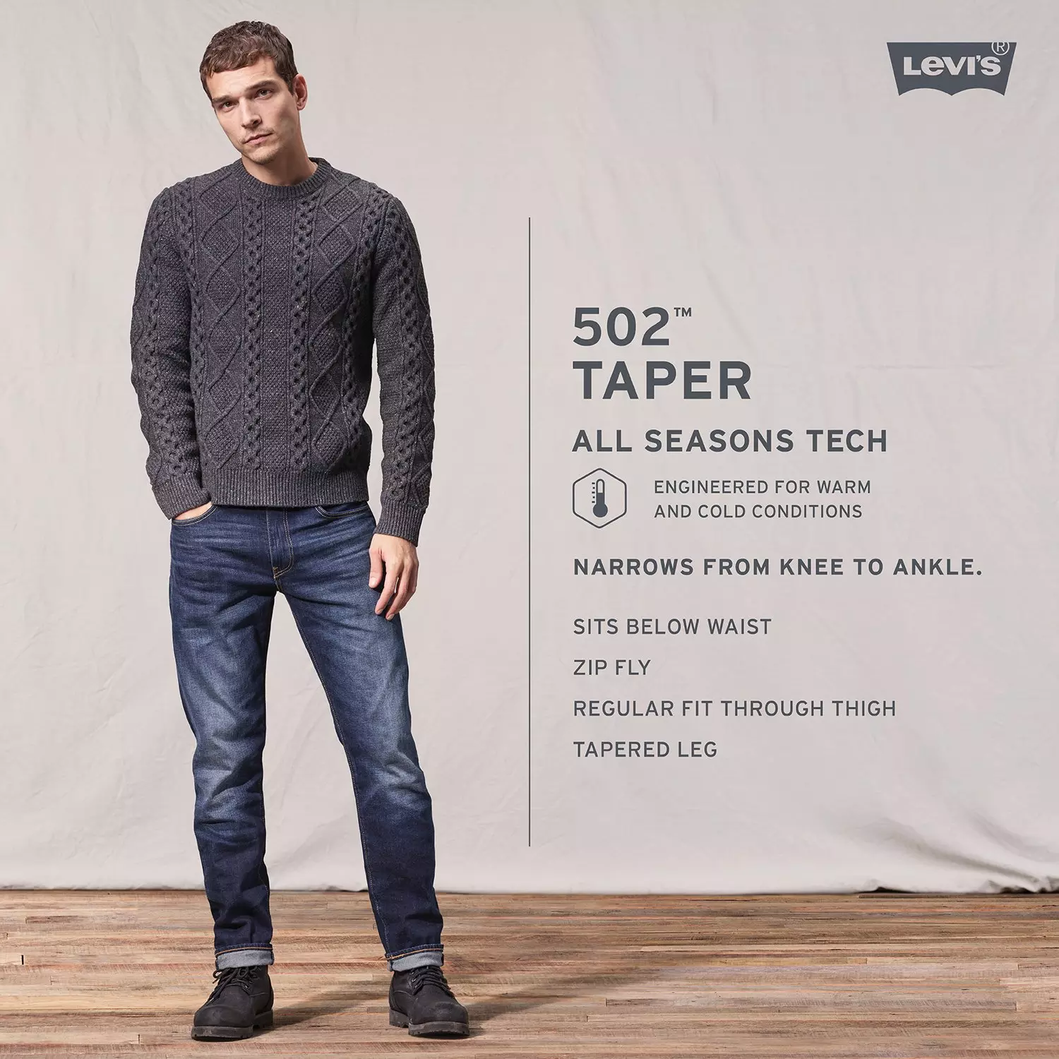 Levi's Men's 502 Taper Fit Breadstick Jeans - BLUE