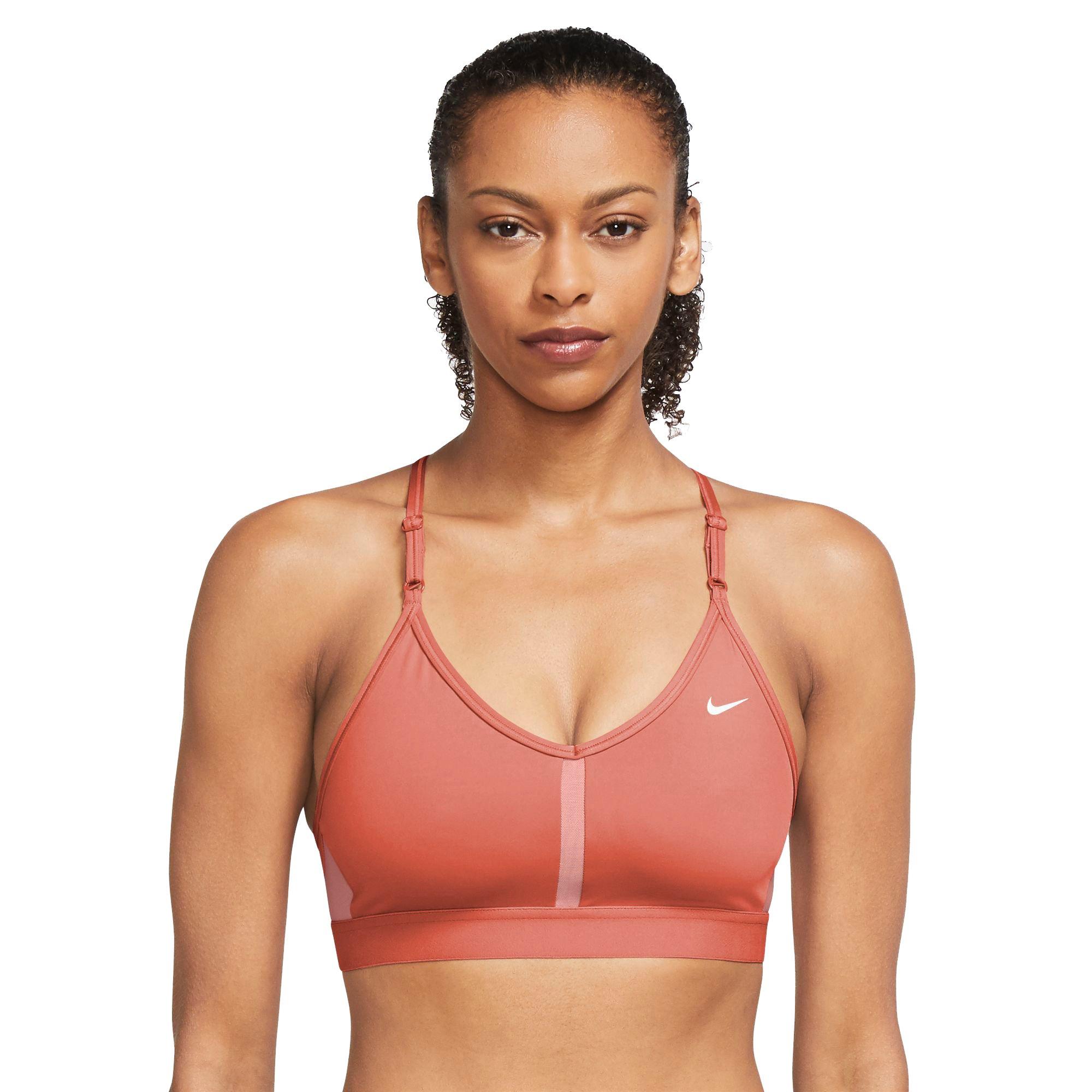 Nike Best Sports Bra Women's Pro Classic Workout Clothes Training Orange  X-Small