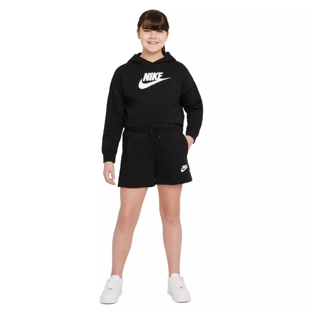 Nike Girls' "Black" Sportswear Club French Terry Shorts - BLACK