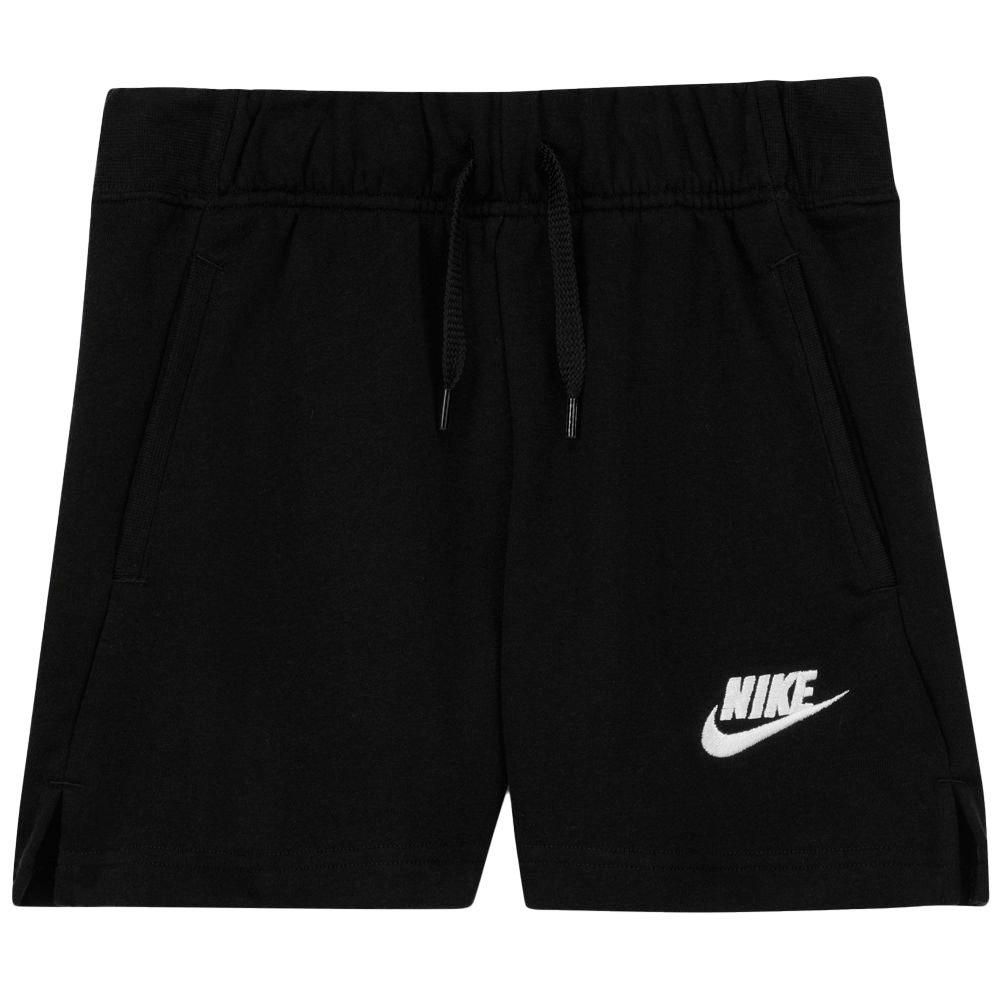 Nike Girls' "Black" Sportswear Club French Terry Shorts - BLACK Thumbnail View 5