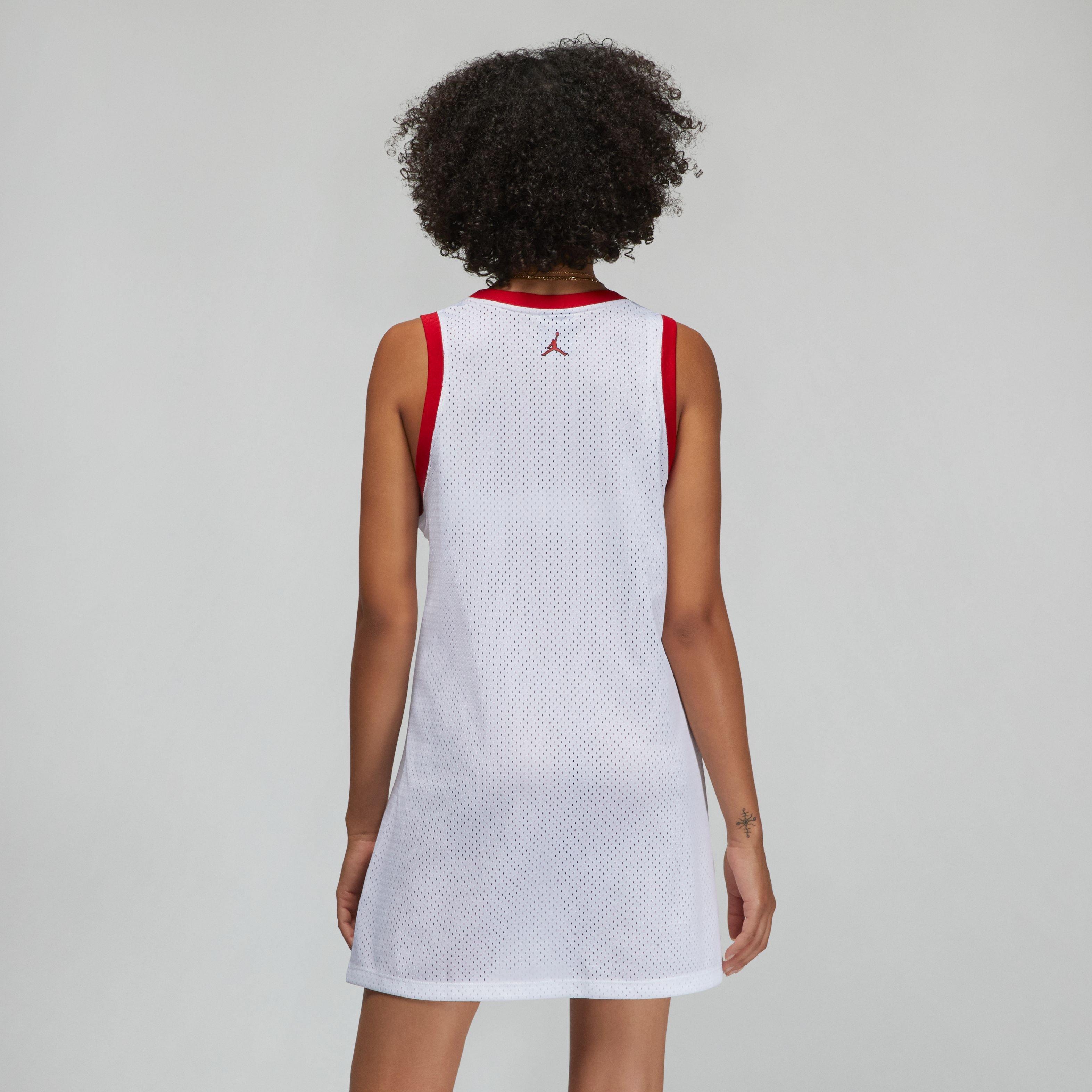 Jordan Women's Heritage Jersey Dress-White/Red - Hibbett