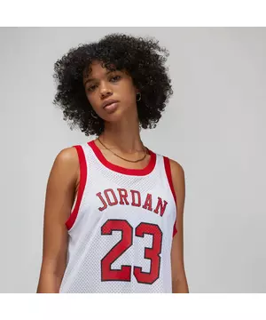 Jordan Women's Heritage Jersey Dress-White/Red - Hibbett