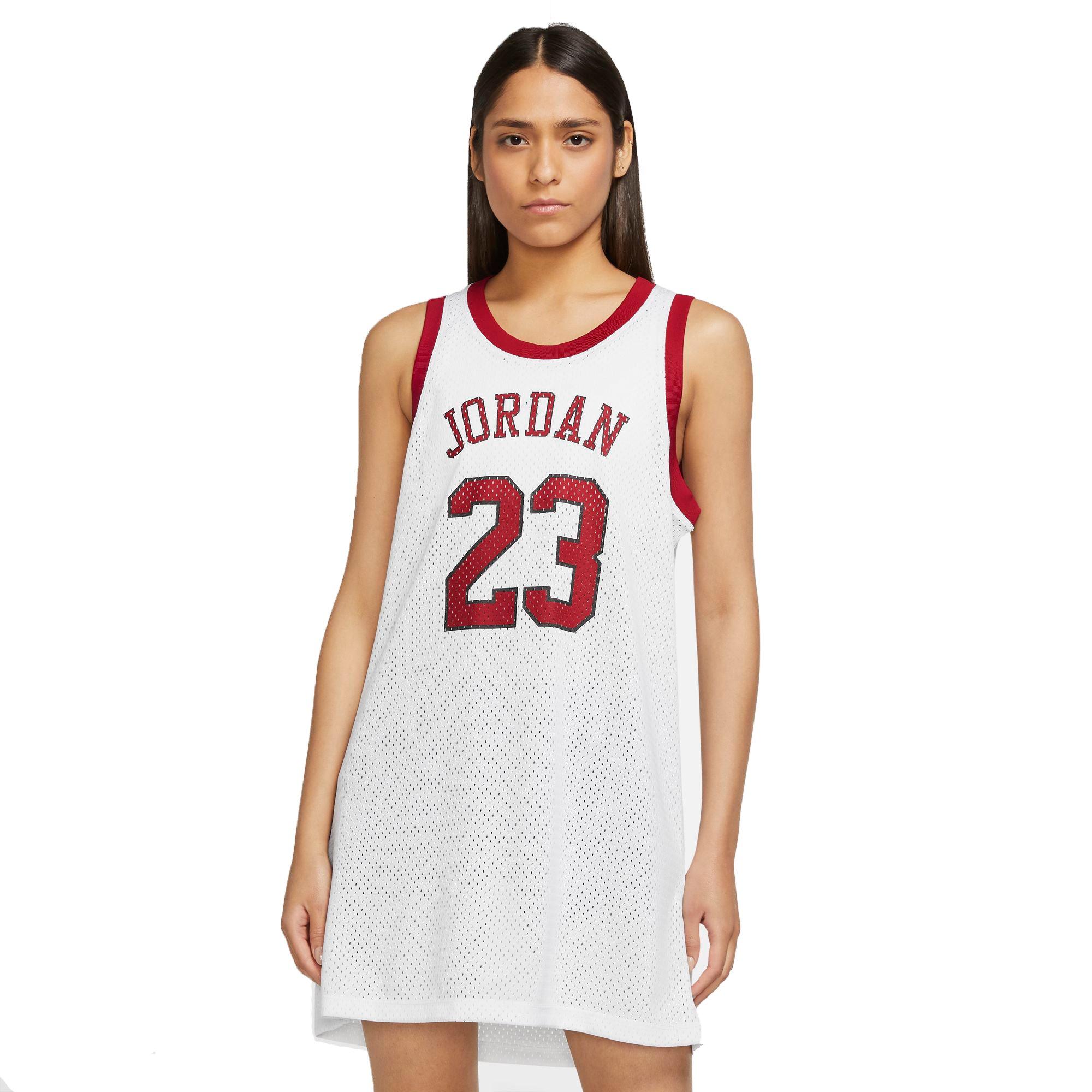 Michael Jordan 23 Women's Heritage Graphic White/Red Sporty Jersey  Short Dress.