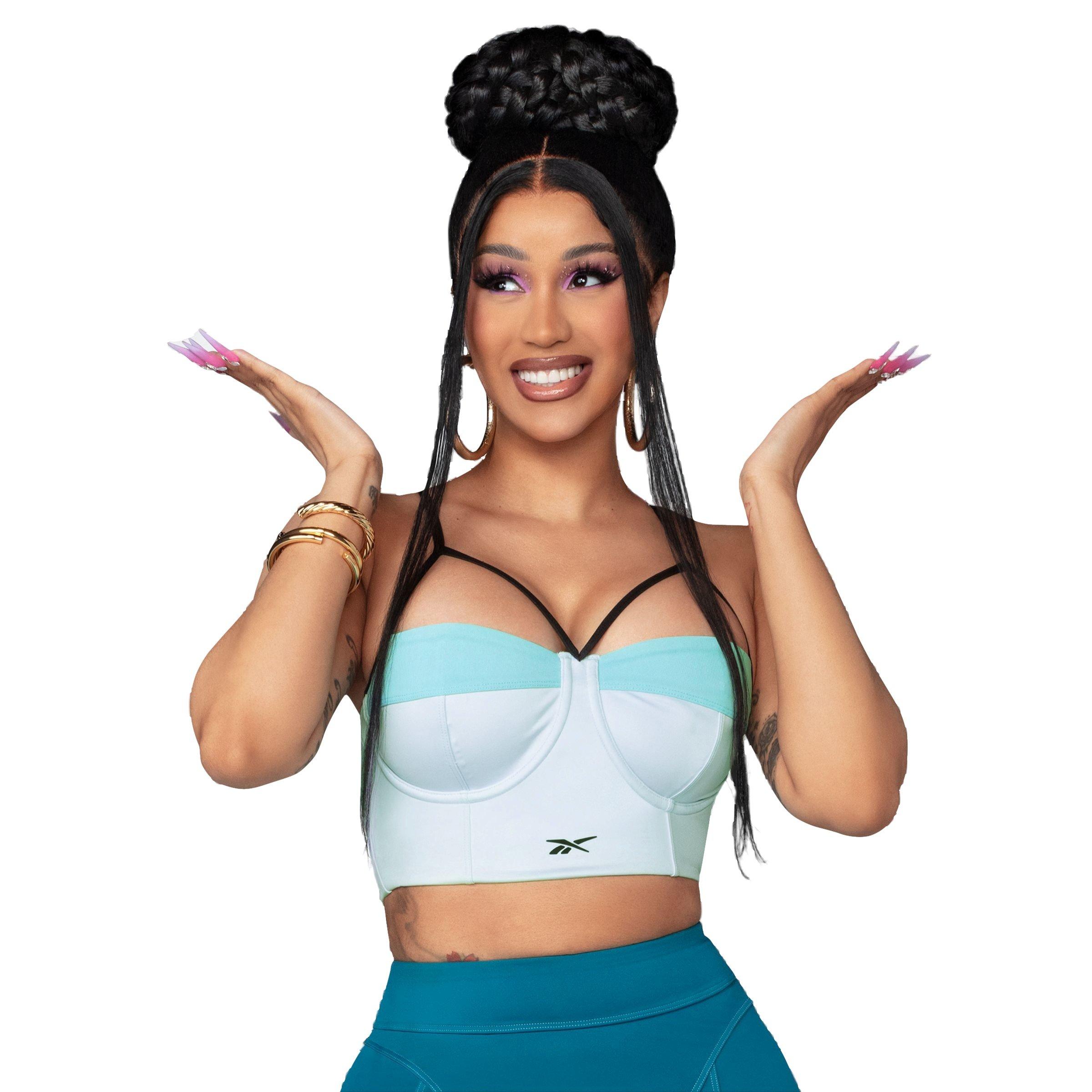 Reebok Women's x Cardi B Bralette-Blue - Hibbett