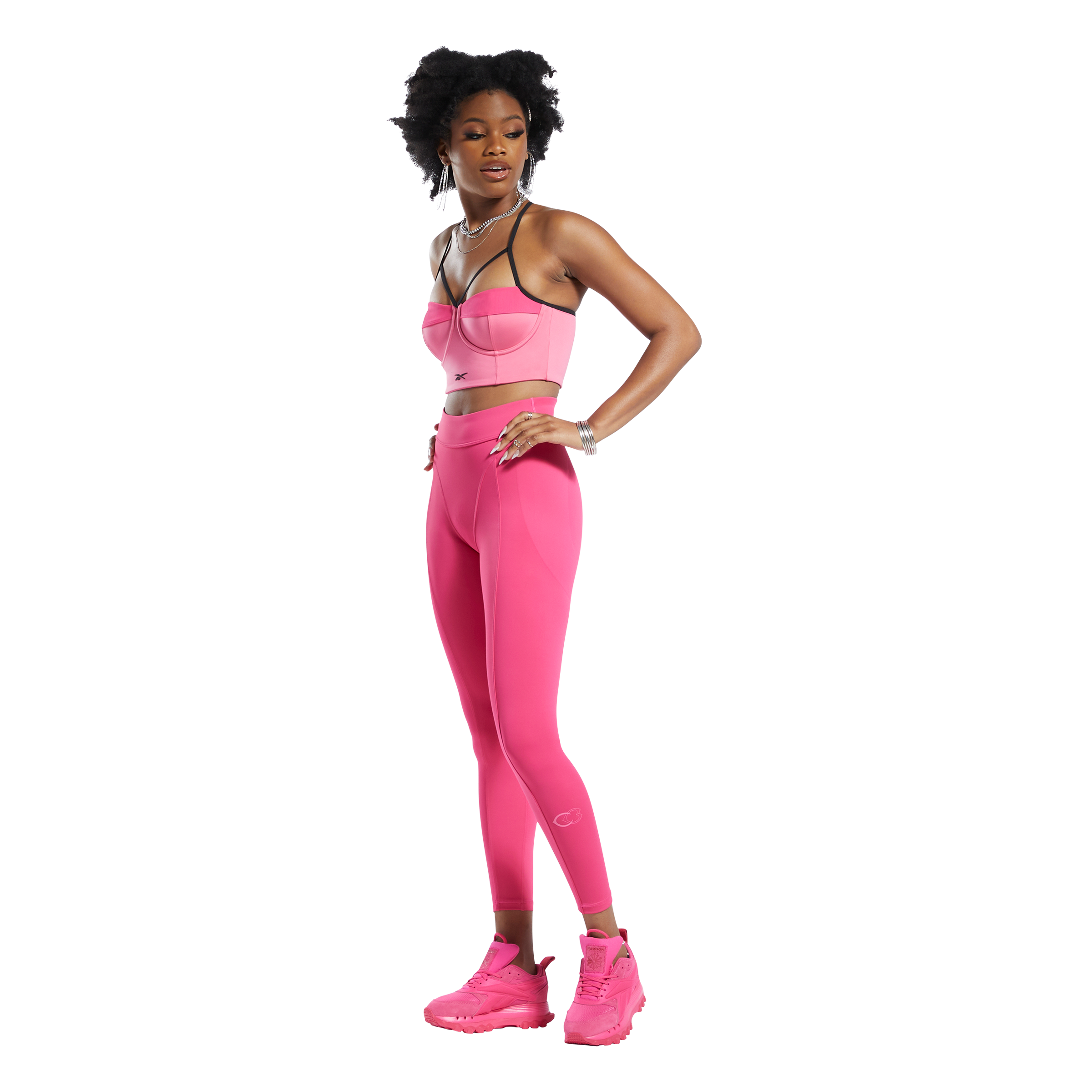 Women Reebok Lux High Rise Compression Tights Size XS Maroon Pink