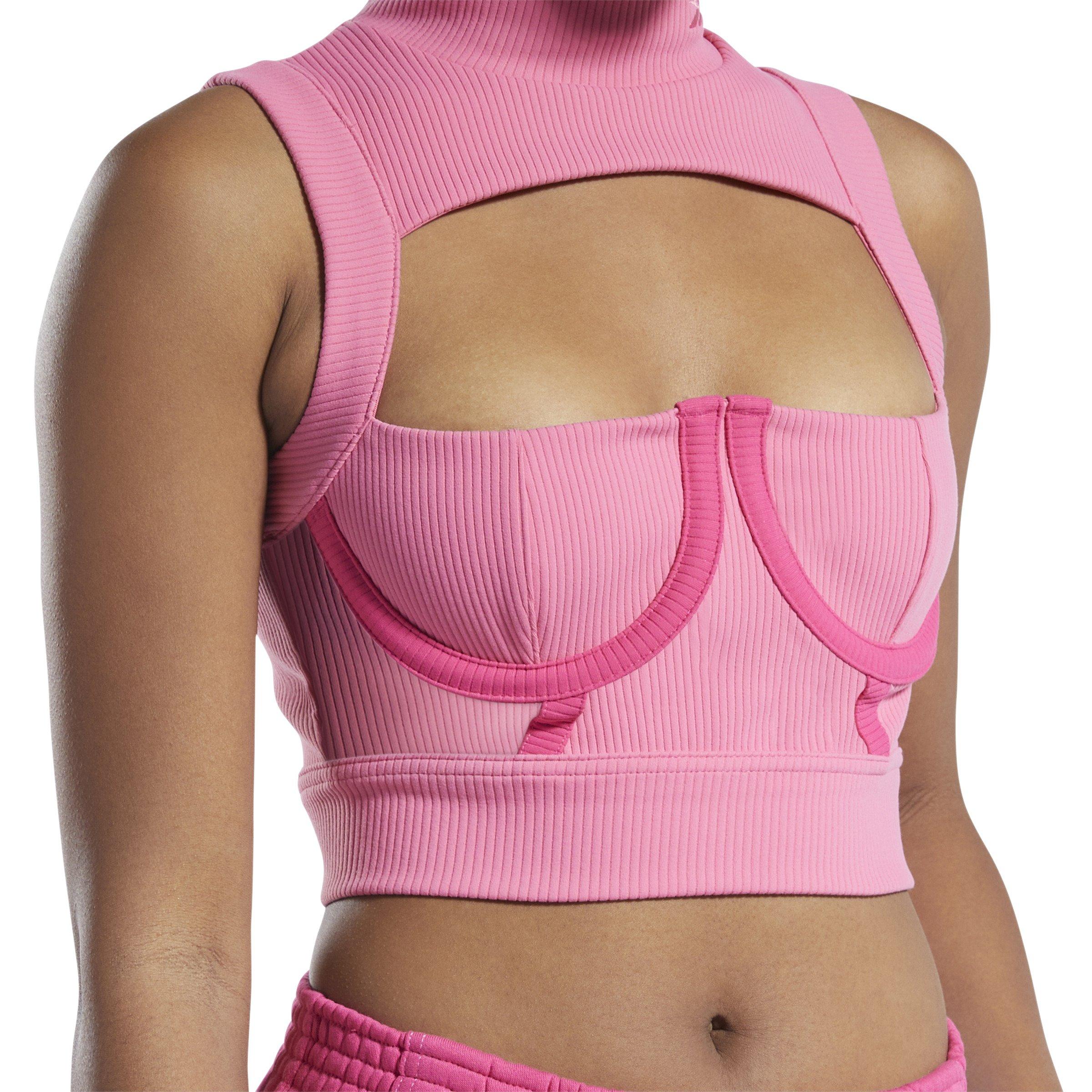 Reebok Women's x Cardi B Crop Top-Pink - PINK Thumbnail View 4