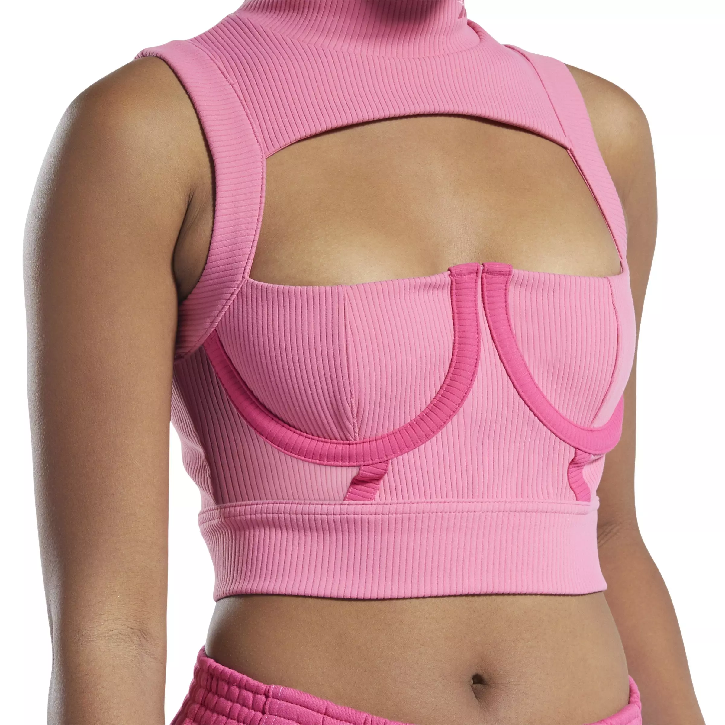 Reebok Women's x Cardi B Crop Top-Pink - PINK