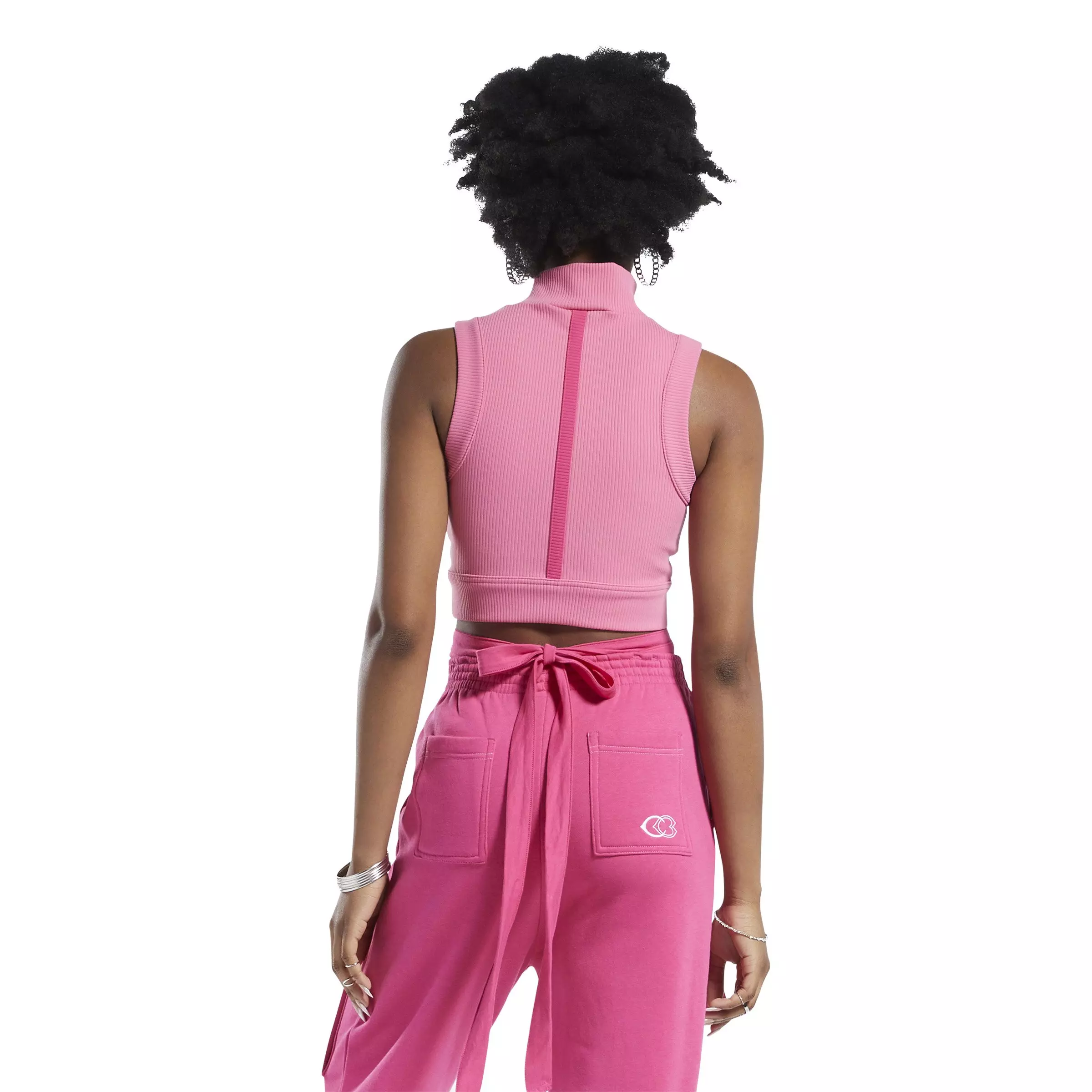 Reebok Women's x Cardi B Crop Top-Pink - PINK