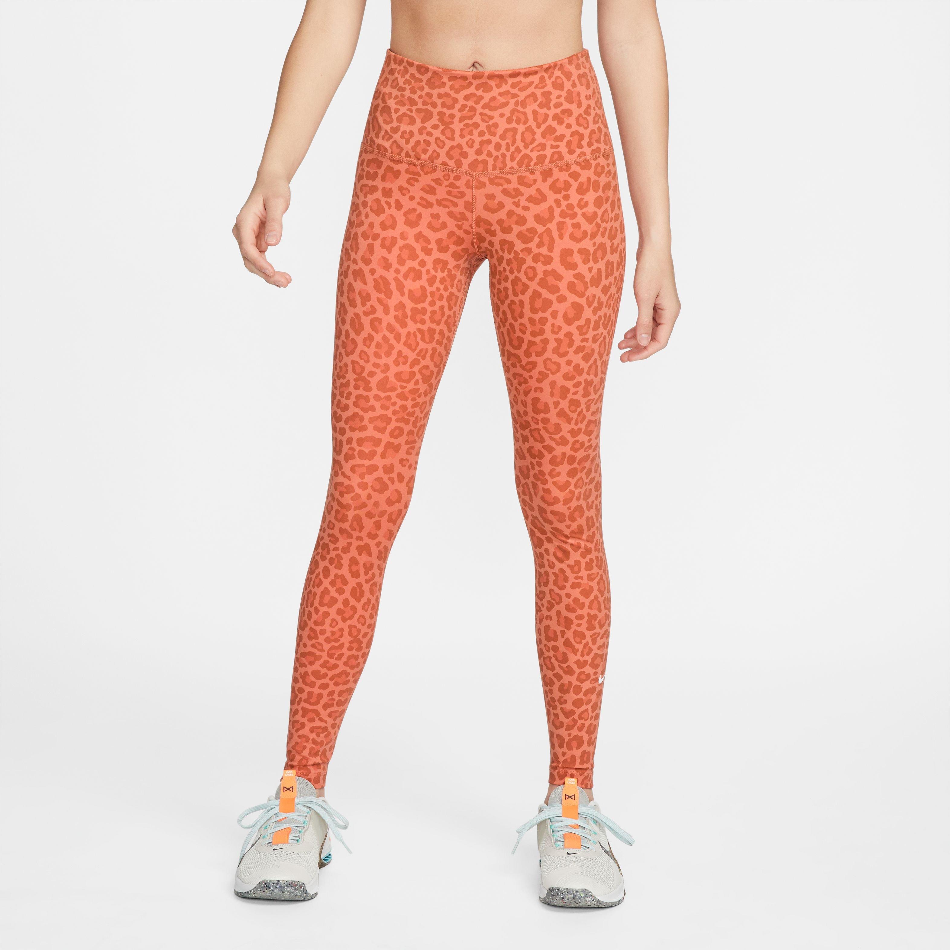 Nike Training Dri-FIT One high-waisted leopard print leggings in black