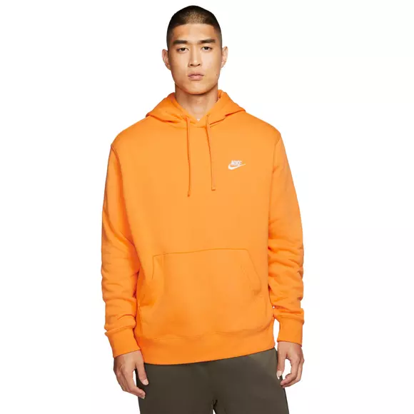 Nike Sportswear Club Fleece Pullover Hoodie (Orange Chalk/White