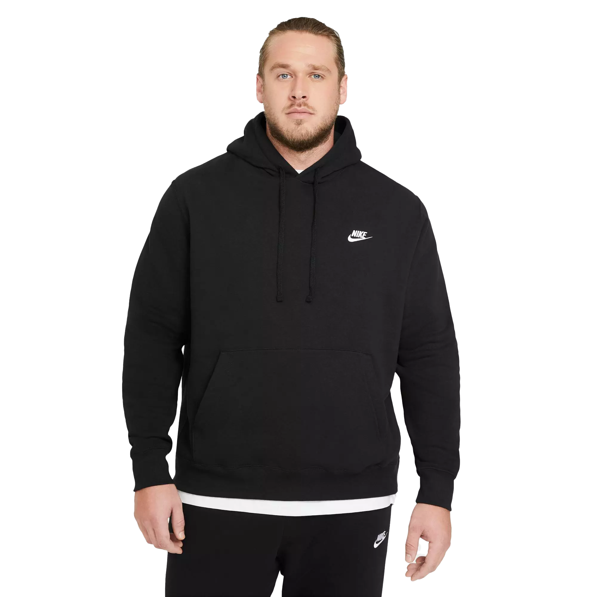 Nike Men's Sportswear Club Fleece Black Pullover Hoodie - Hibbett