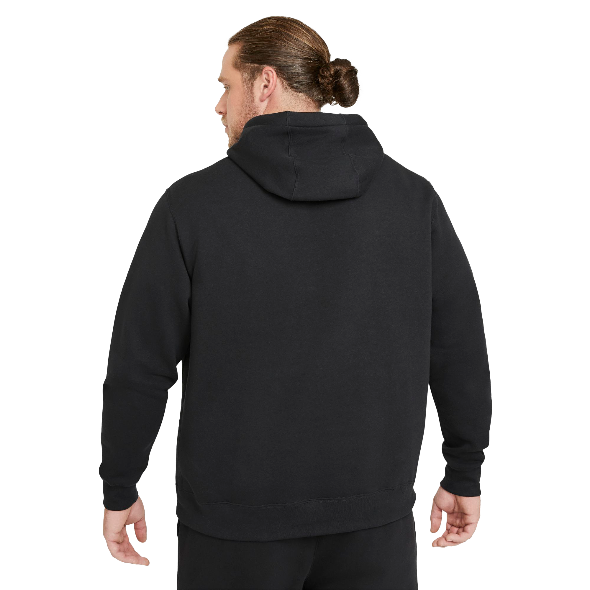 Nike Men's Big & Tall Sportswear Club Fleece "Black" Pullover Hoodie - BLACK Thumbnail View 2